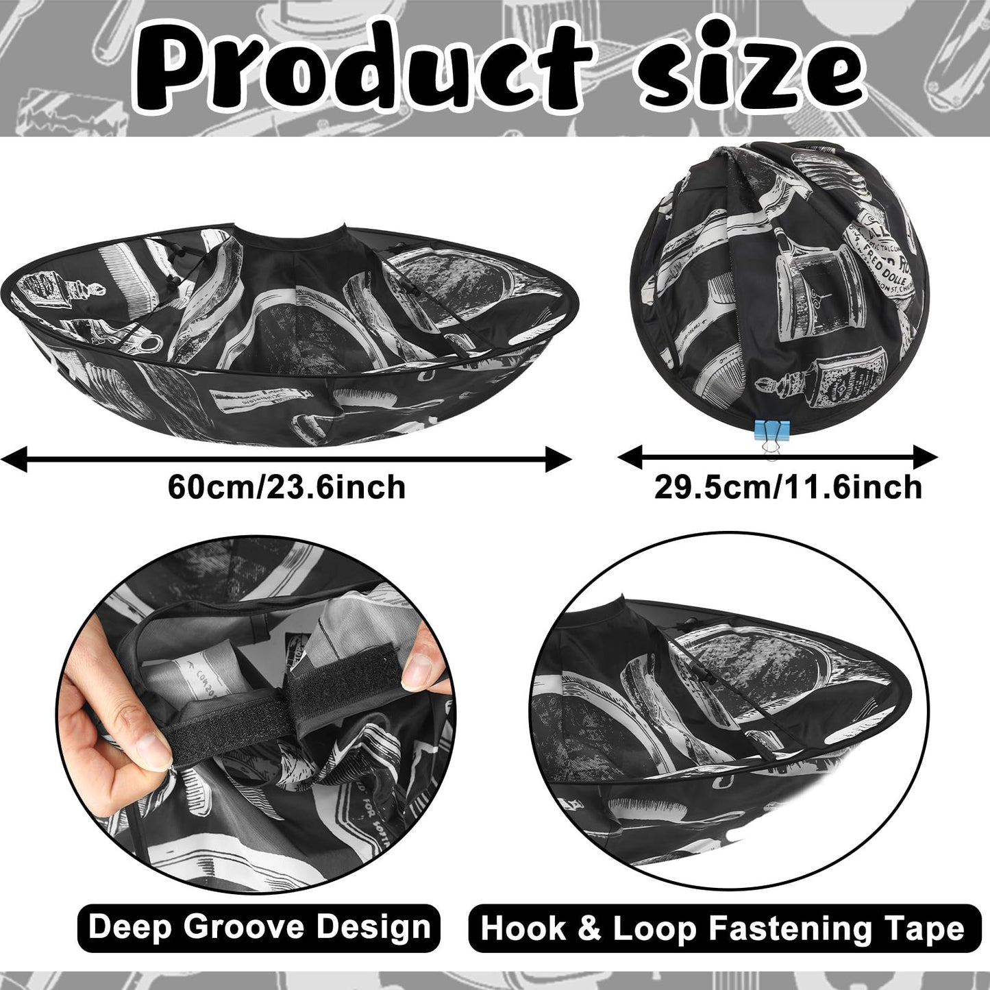 FEBSNOW Hair Cutting Cloak Cape Foldable Haircut Umbrella Cape for Adults