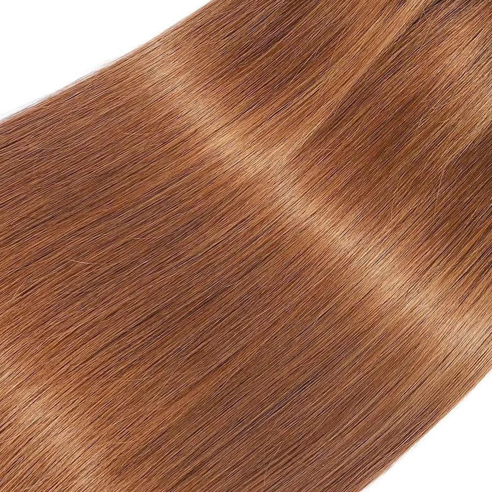 DiexrLamx Hair 24 26 28 Inch Color #30 Bundles Human Hair Brown Straight Human Hair Bundles Brazilian Virgin Hair 3 Bundles Light Brown Bundle Hair Weave