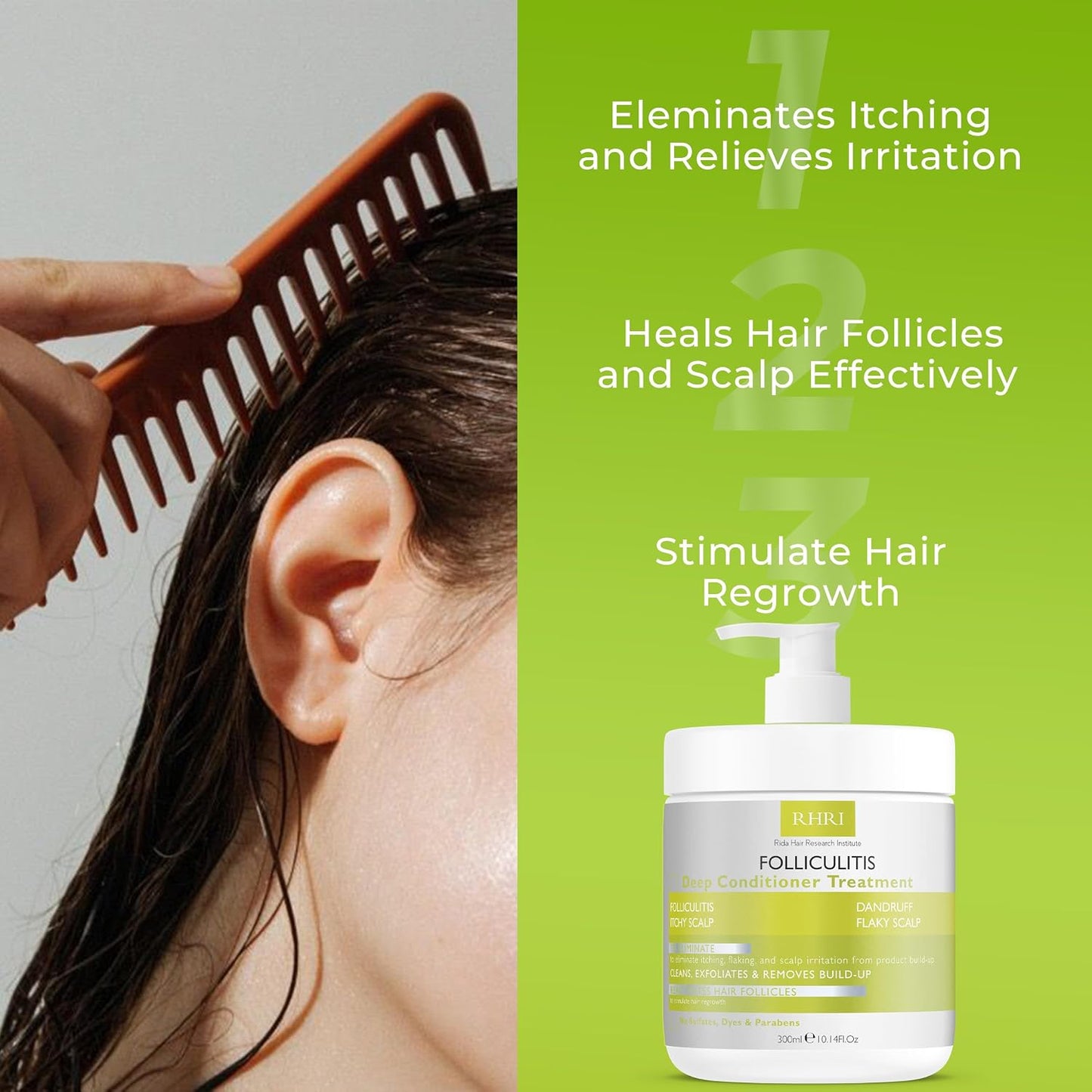 Deep Conditioner for Folliculitis - Effective Scalp Treatment for Seborrheic Dermatitis & Dandruff | Nourishes Oily Hair & Promotes Hydration