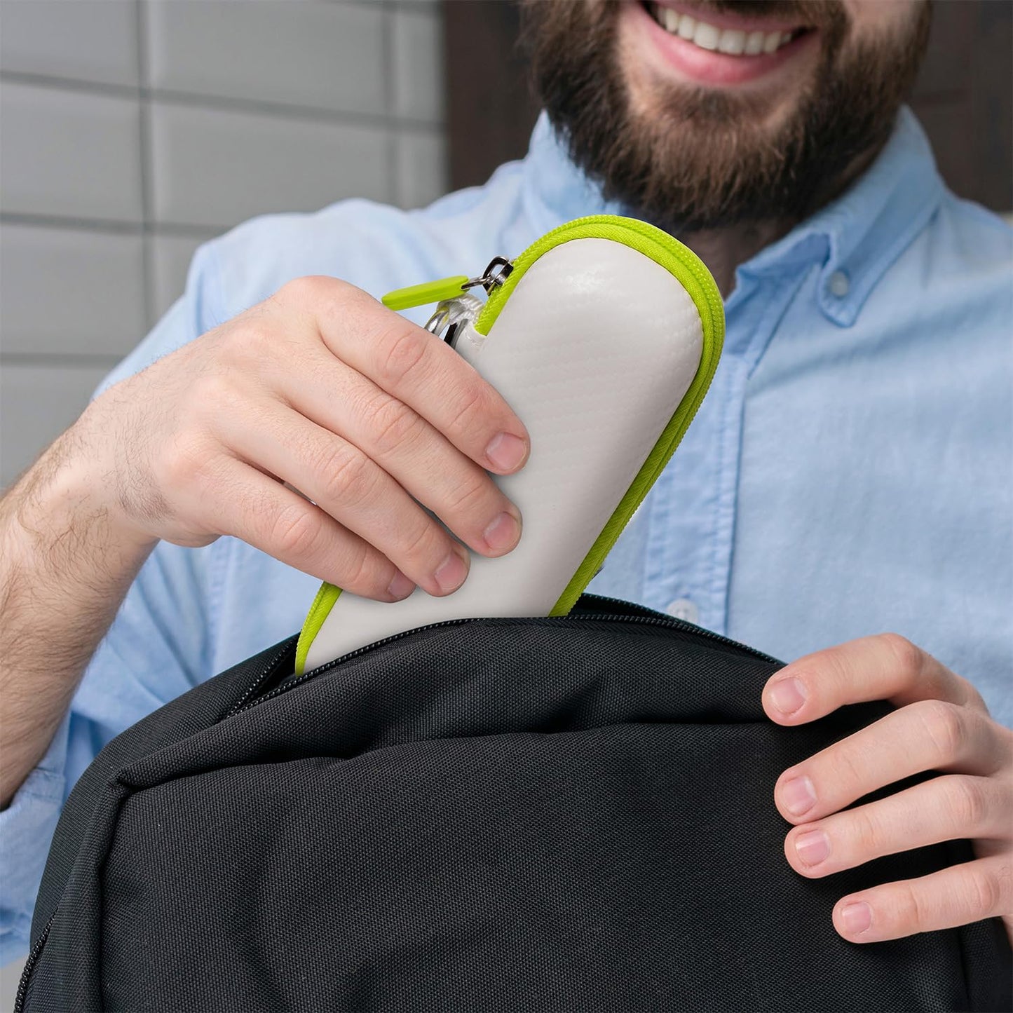 Nincha Compact Travel Trimmer Case for Hybrid Electric Trimmer and Shaver, Face + Body Groomer QP2724/90, QP2834/70, QP1924/70, QP6531/70, QP4631/90, Hard Carrying Case, White&Limegreen