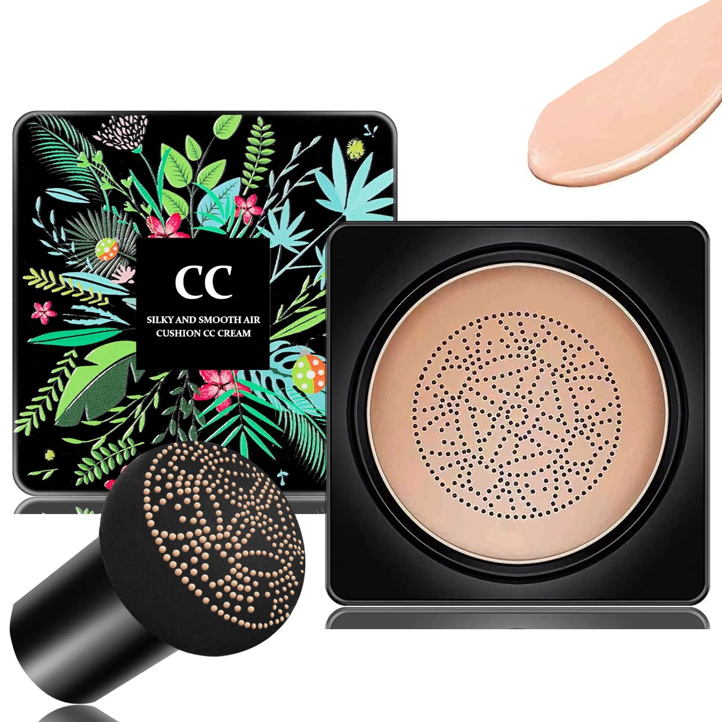 Mushroom Head Air Cushion & BB Cream CC Cream Liquid Foundation Concealer - Lasting, Moisturizing Makeup Base for Even Skin Tone - Natural Finish