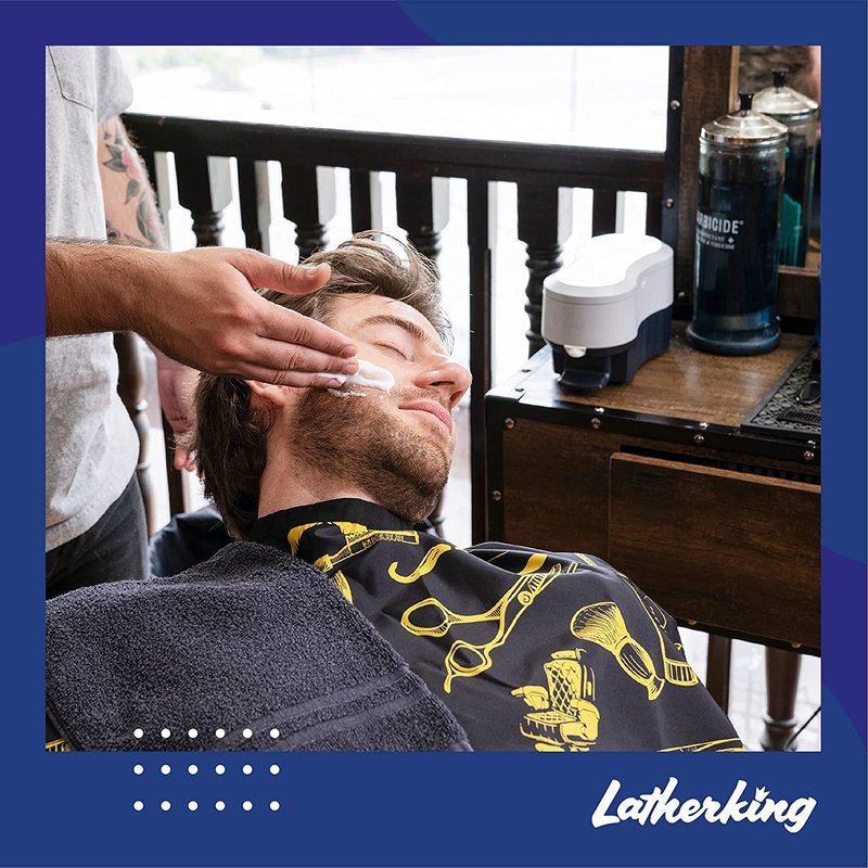 Latherking Campbell’s Next Generation Hot Lather Machine for Barbers, Professional Heated Shaving Cream Dispenser, One-Hand Pump Hot Foam Maker, UL Certified Barber Shop Equipment, Grey