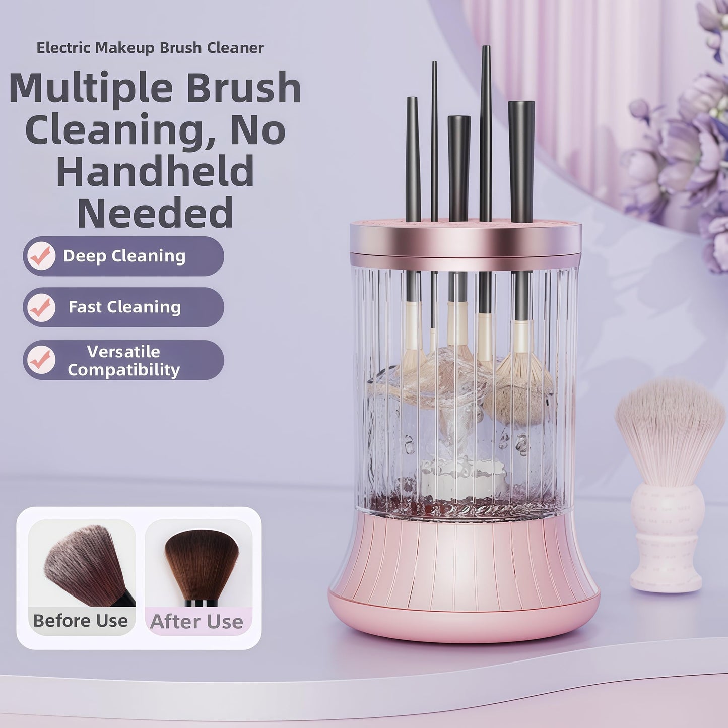 Electric Makeup Brush Cleaner- 7000 RPM USB Automatic Makeup Brush Cleaner Machine Set for Makeup Brush and Sponges