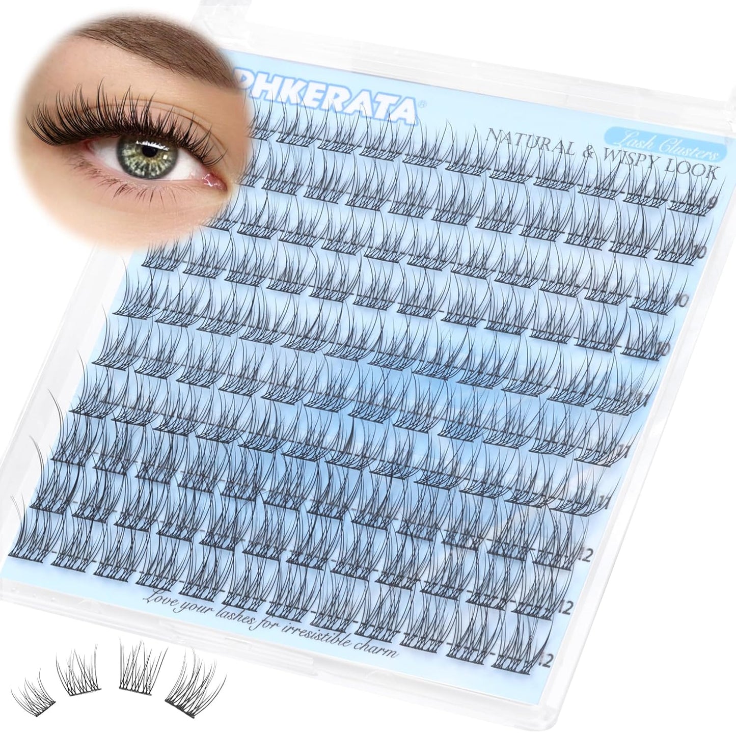 Wispy Eyelash Clusters - 120 Pcs Natural D Curvature Individual Lash Extensions | Reusable DIY Thin Band