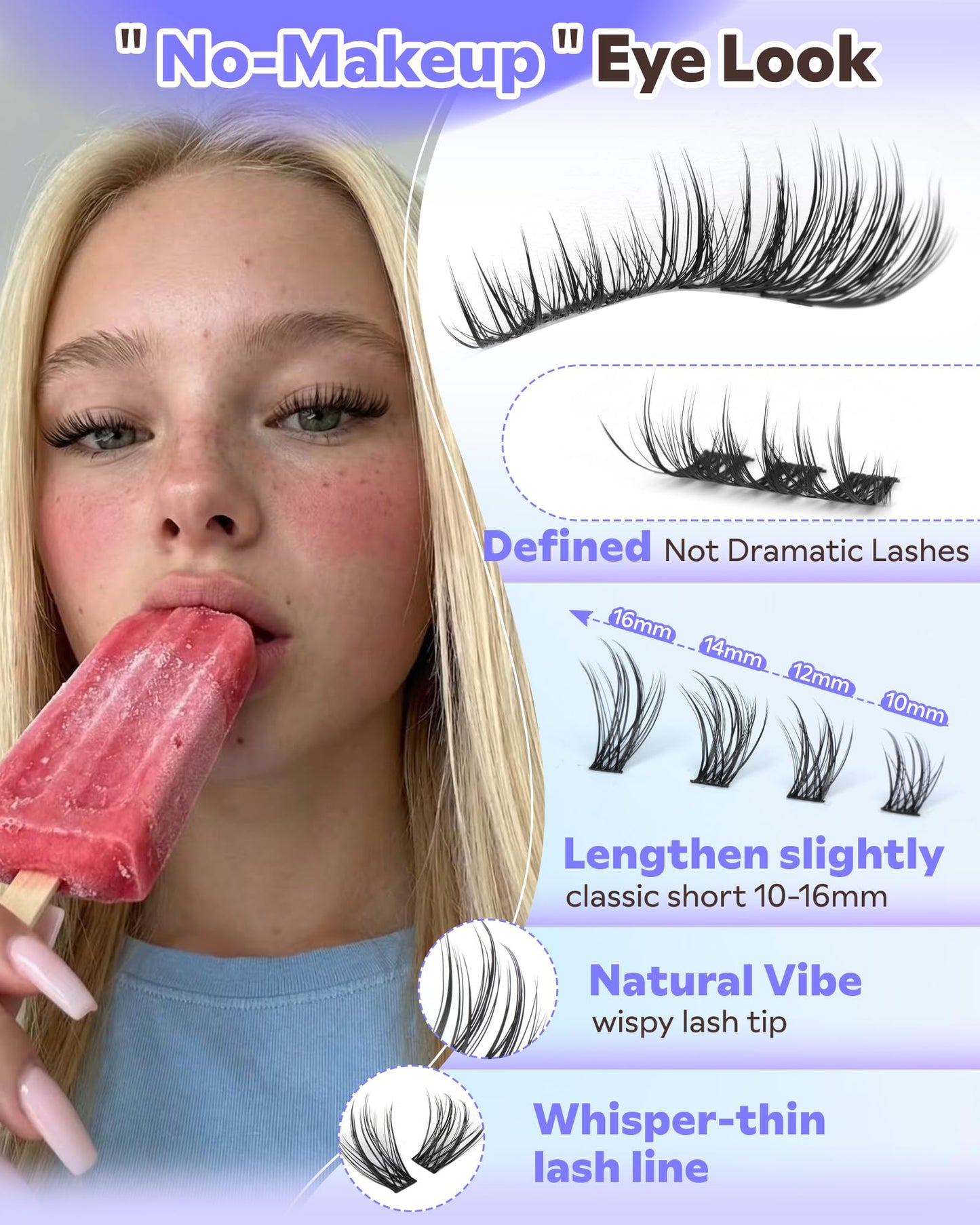 Goddvenus Wispy Lash Clusters Kit Eyelash Clusters Natural Cluster Eyelash Extensions Kit 10-16mm CC Curve Lash Extension Kit For DIY