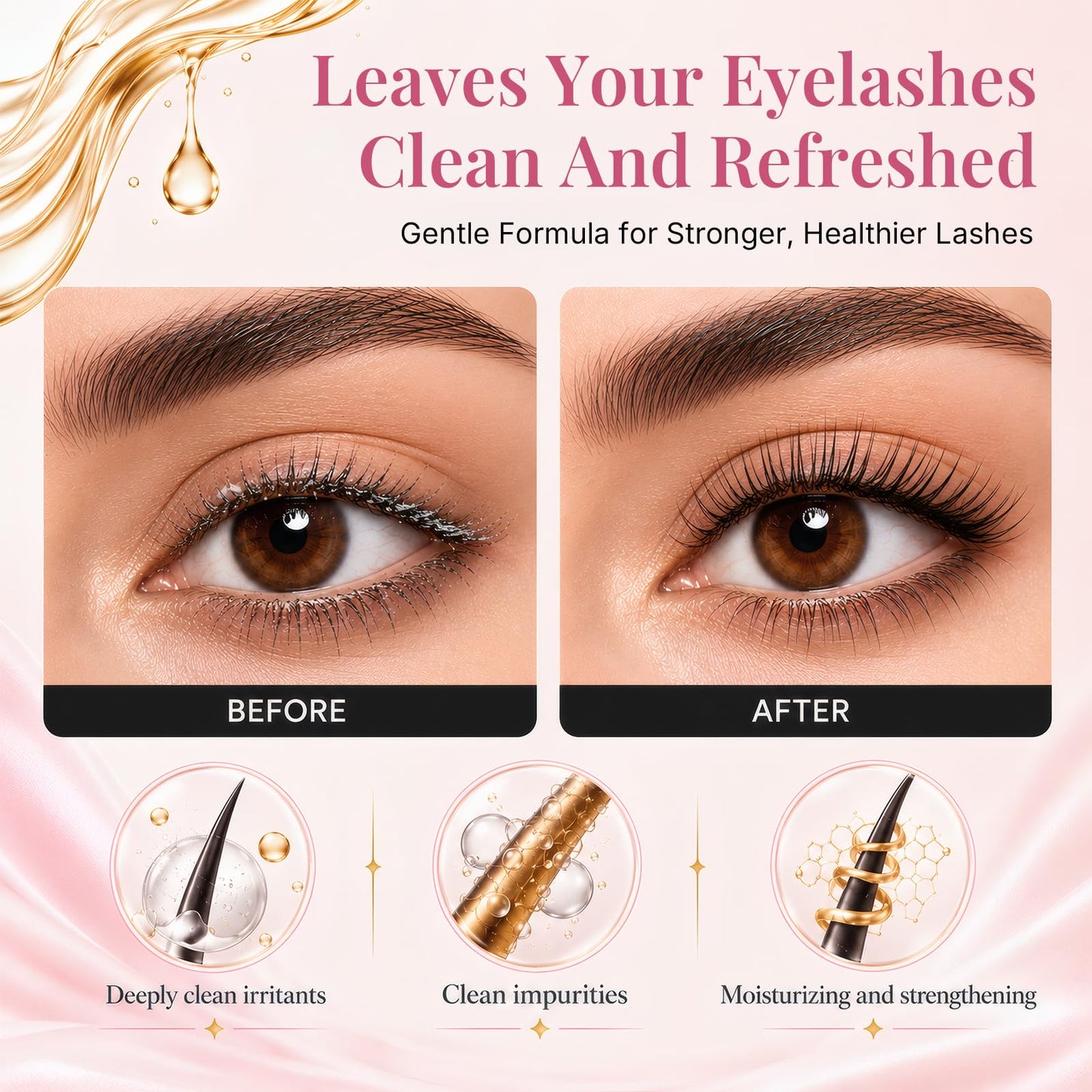 Major Dijit Lash Shampoo Kit Lash Cleaning Kit with Brush/Rinse Bottle Oil-free Cleanser Wash for Extensions & Clusters & Natural Eyelashes Cleaner for Eyelash Care (White Kit)