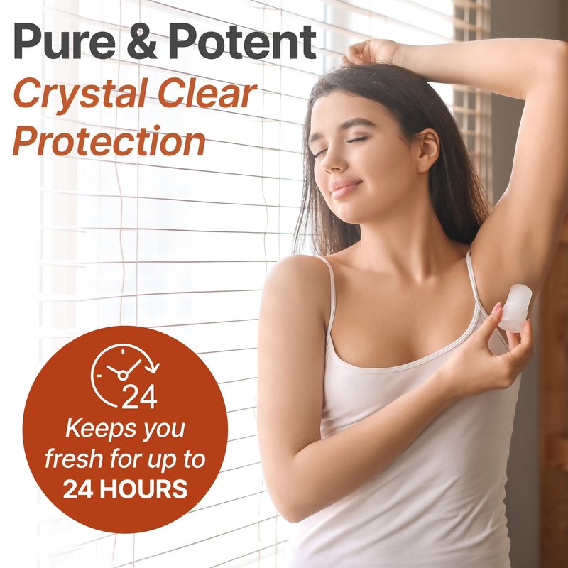 All-Natural Mineral Deodorant Stick Set of 2- Non Aluminium Thai Crystal Stone for Lasting Odor Control, Unisex, By Verve CULTURE