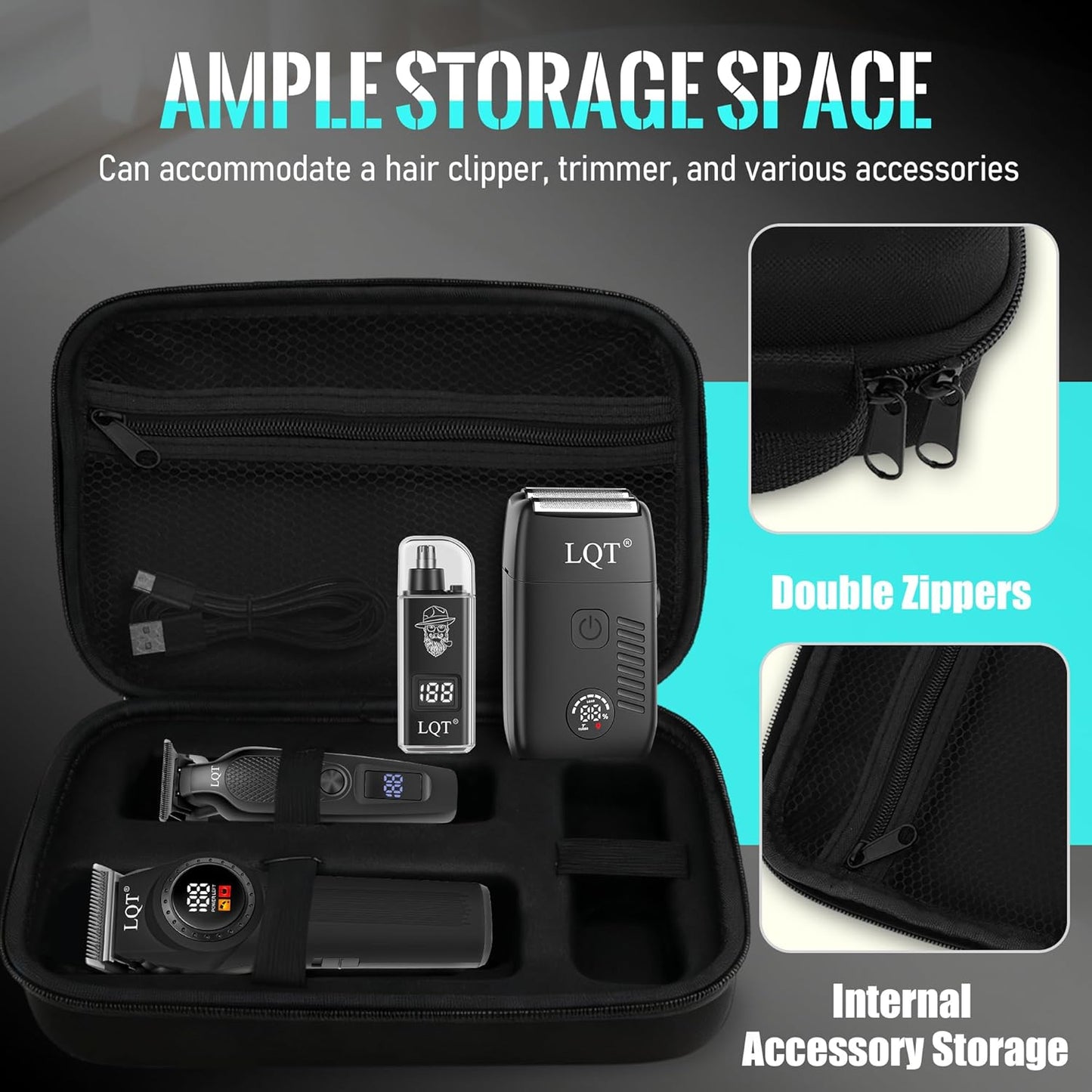 Men’s Grooming Kit - Professional Cordless Hair Clippers & Trimmers Set | LED Display, Adjustable Lever, Multiple Combs