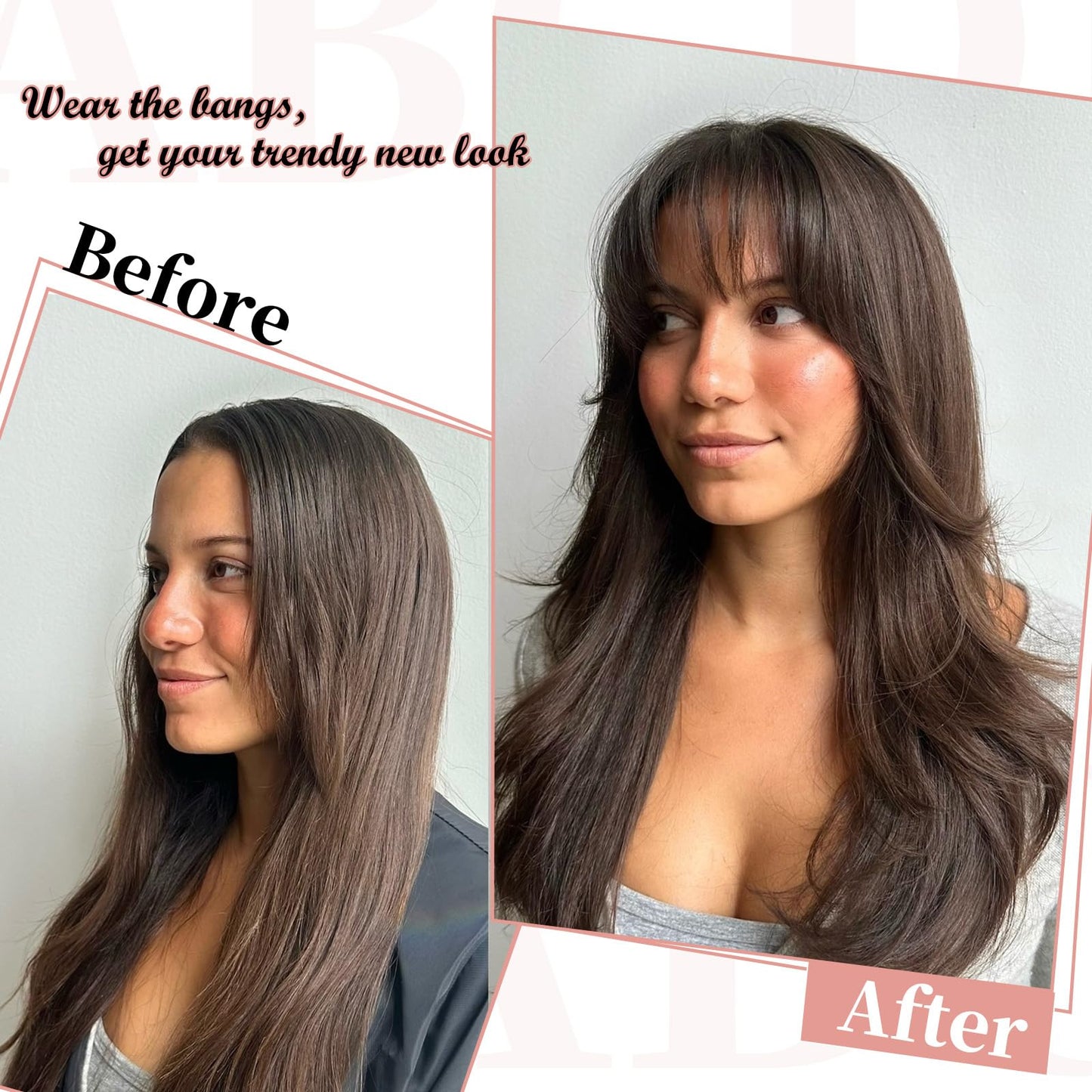 EINAEY Clip in Bangs, 100% Real Human Hair Natural Black Fake Bangs Clip in Hair Extensions Wispy Bangs Fringe with Temples Hairpieces for Women Curved Air Bangs for Daily Wear