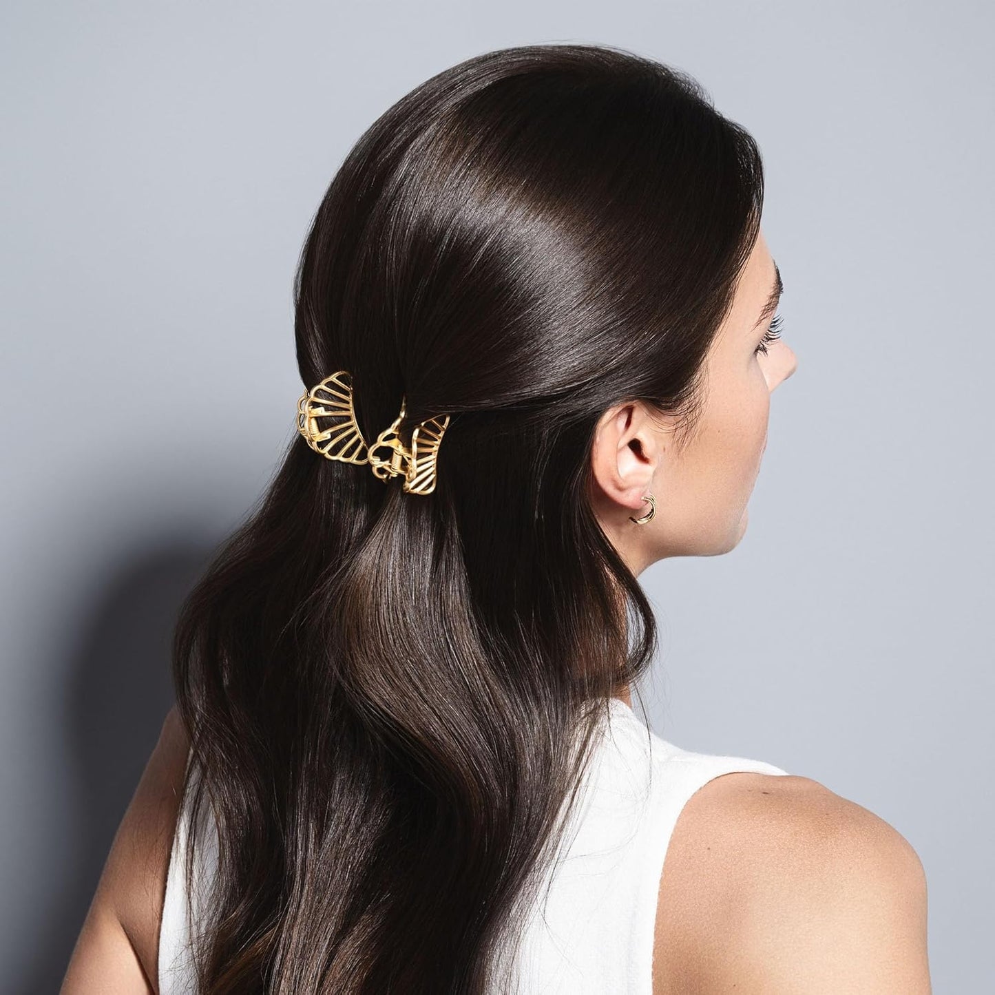 Gilded Mermaid Shell Claw Clips Set - Elegant Hair Accessories for All Hair Types