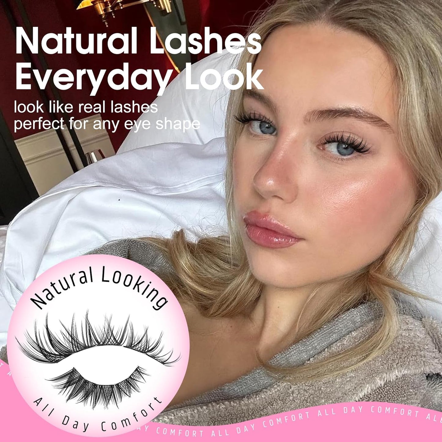 Natural Lash Clusters - Wispy Eyelash Extensions C Curl 8-16mm | Lightweight & Comfortable Individual Lashes for Soft Glam Looks