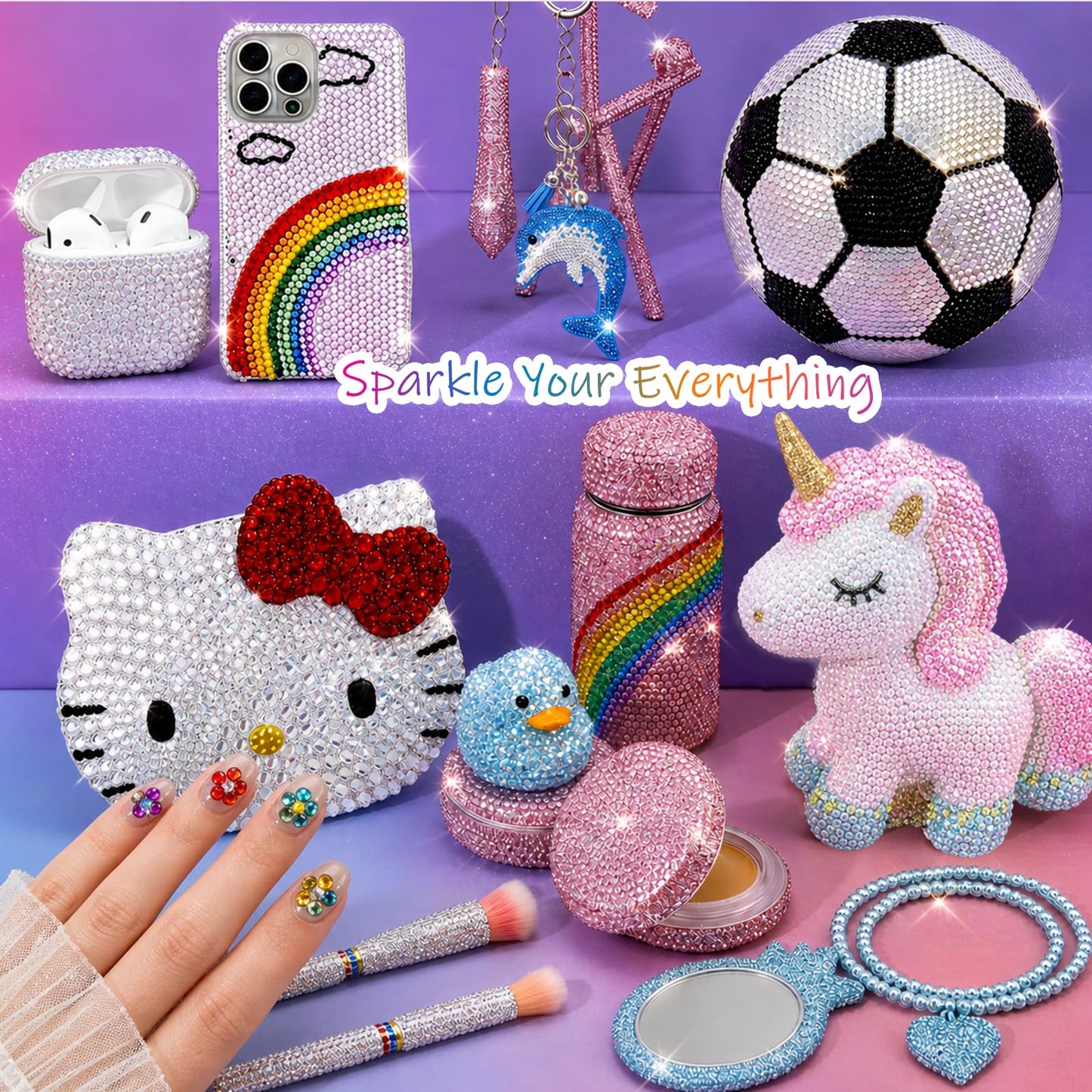 42000Pcs Bedazzling Kit with Rhinestones, 42 Colors 3mm Resin Jelly Flatback Gems, Bedazzling Gems with 3Pcs B7000 Jewelry Glue & Tools, Bedazzler Kit for DIY Arts & Crafts Gifts