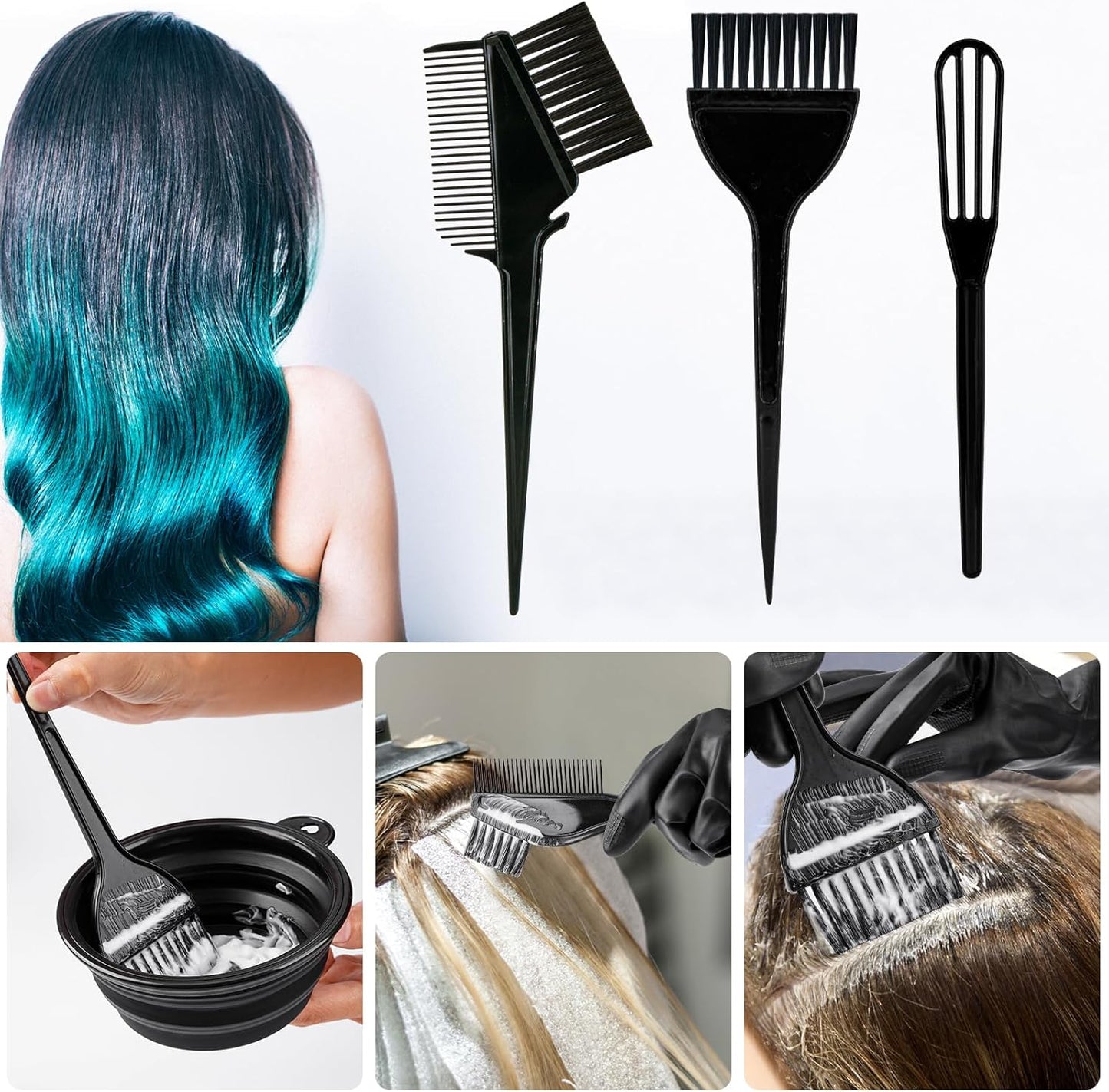 Xarchy 19-Piece Professional Hair Bleach Kit - Complete Hair Coloring Set with Brush, Bowl, Clips & Earmuffs for Home Highlighting