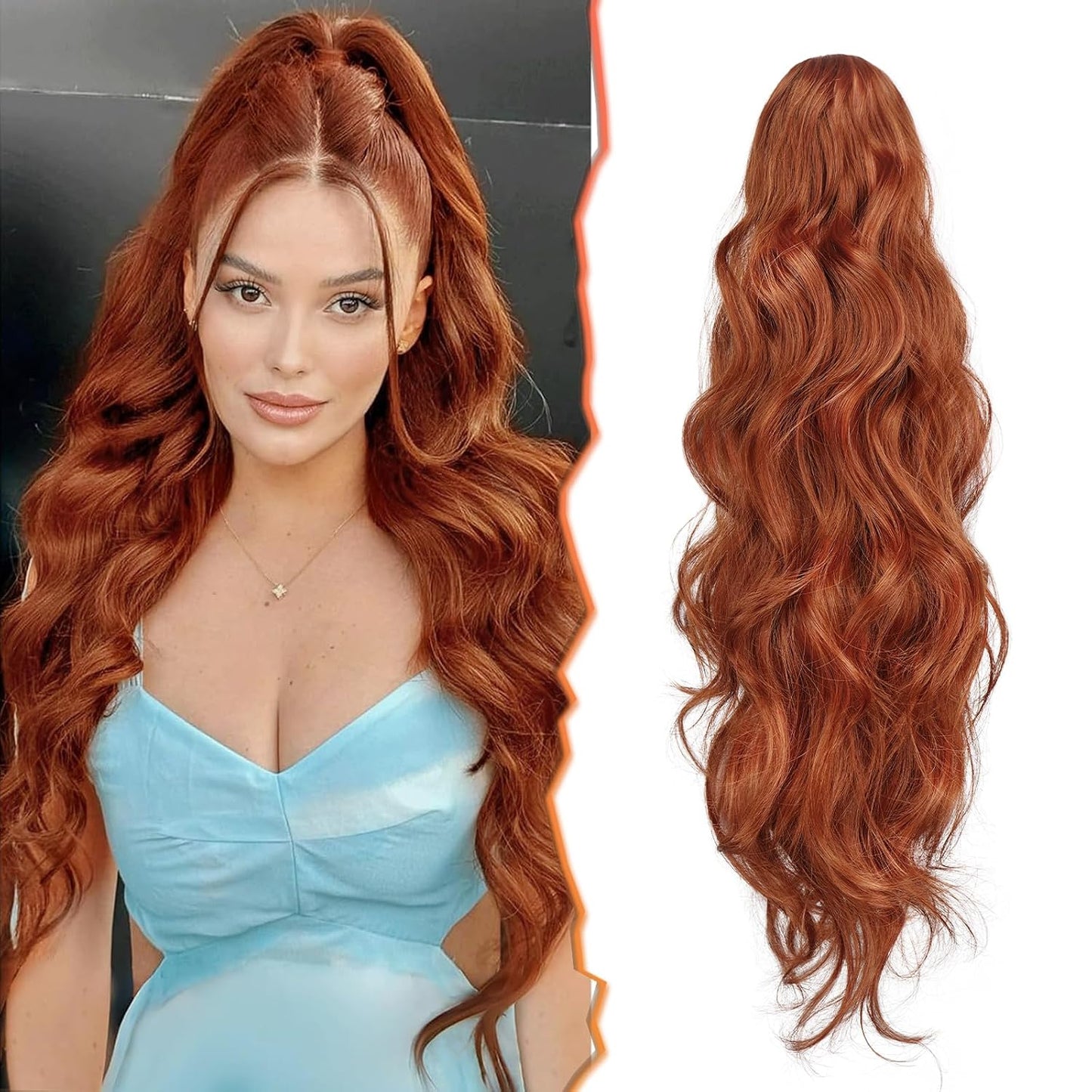 Dark Brown Claw Clip Ponytail Extension - 20 Inch Wavy Synthetic Hairpiece for Women | Lightweight & Natural Look