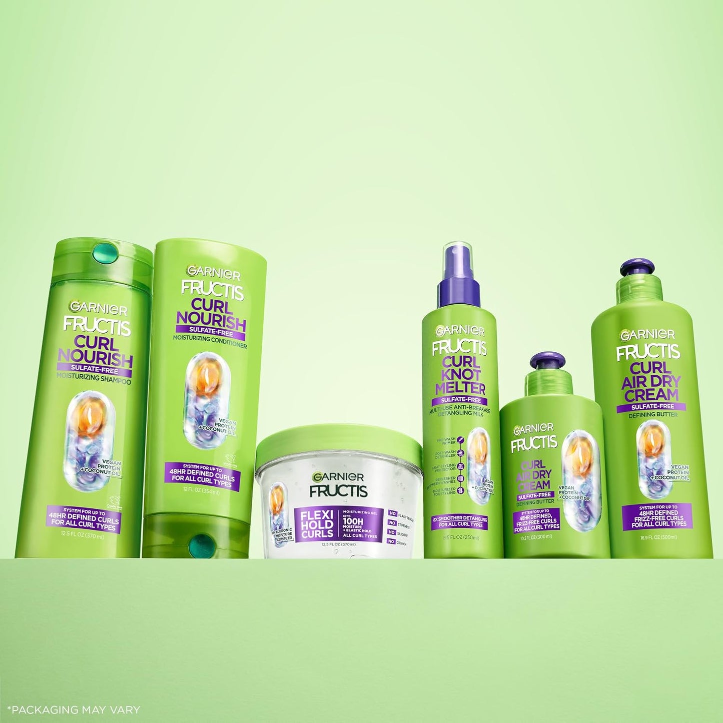 Garnier Fructis Curl Nourish Conditioner - Curly Hair Care with Coconut Oil & Plant Protein | 21 Fl Oz
