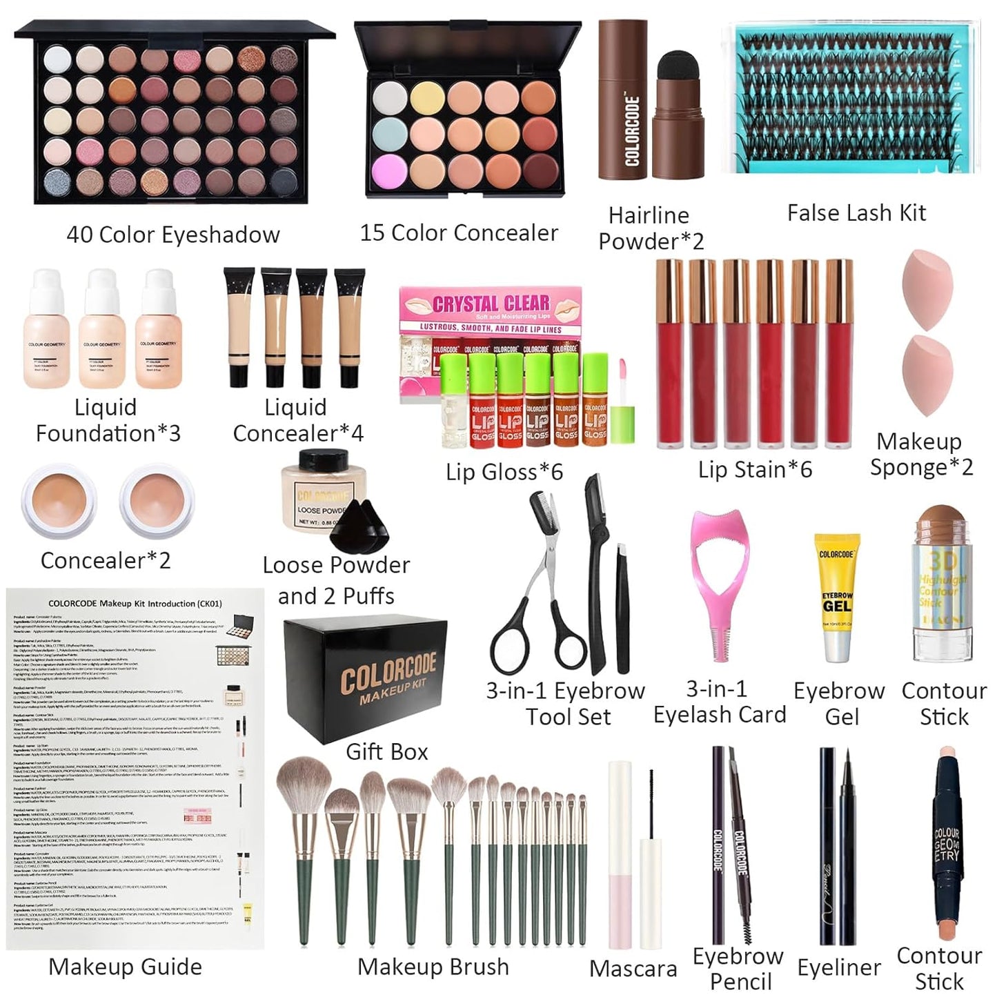 All-in-One Makeup Kit for Teens | Professional Makeup Set with Eyeshadow, Eyeliner, Foundation & Brushes