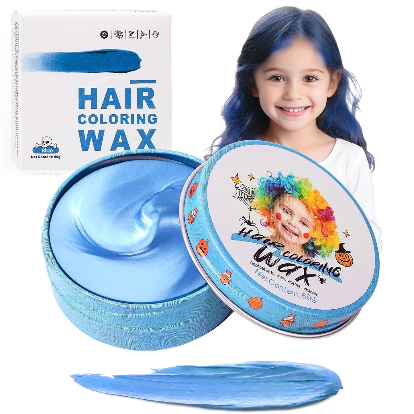 Temporary Gold Hair Color Wax - Washable Blonde Styling Gel for Kids | Ideal for Cosplay & Halloween