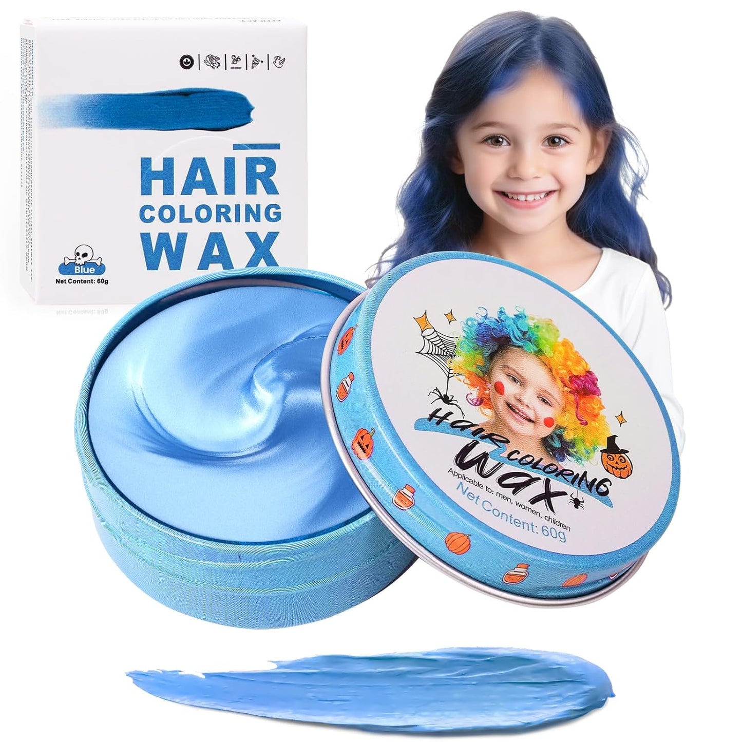 Temporary Purple Hair Color Wax - Washable Violet Dye for Kids & Adults | Instant Styling Gel for Cosplay & Halloween