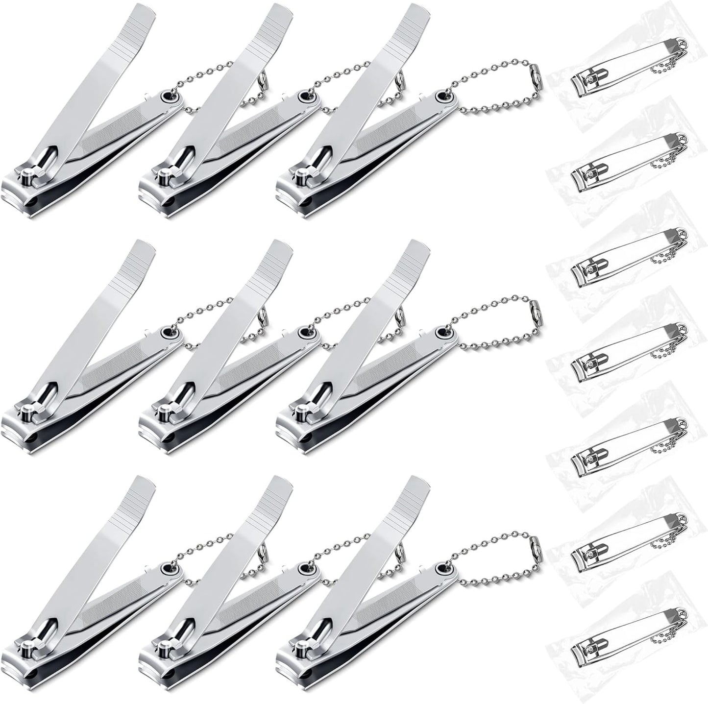 Nail Clippers Bulk - Fingernail Clippers with File | Individually Wrapped for Travel & Charities (50-Pack)