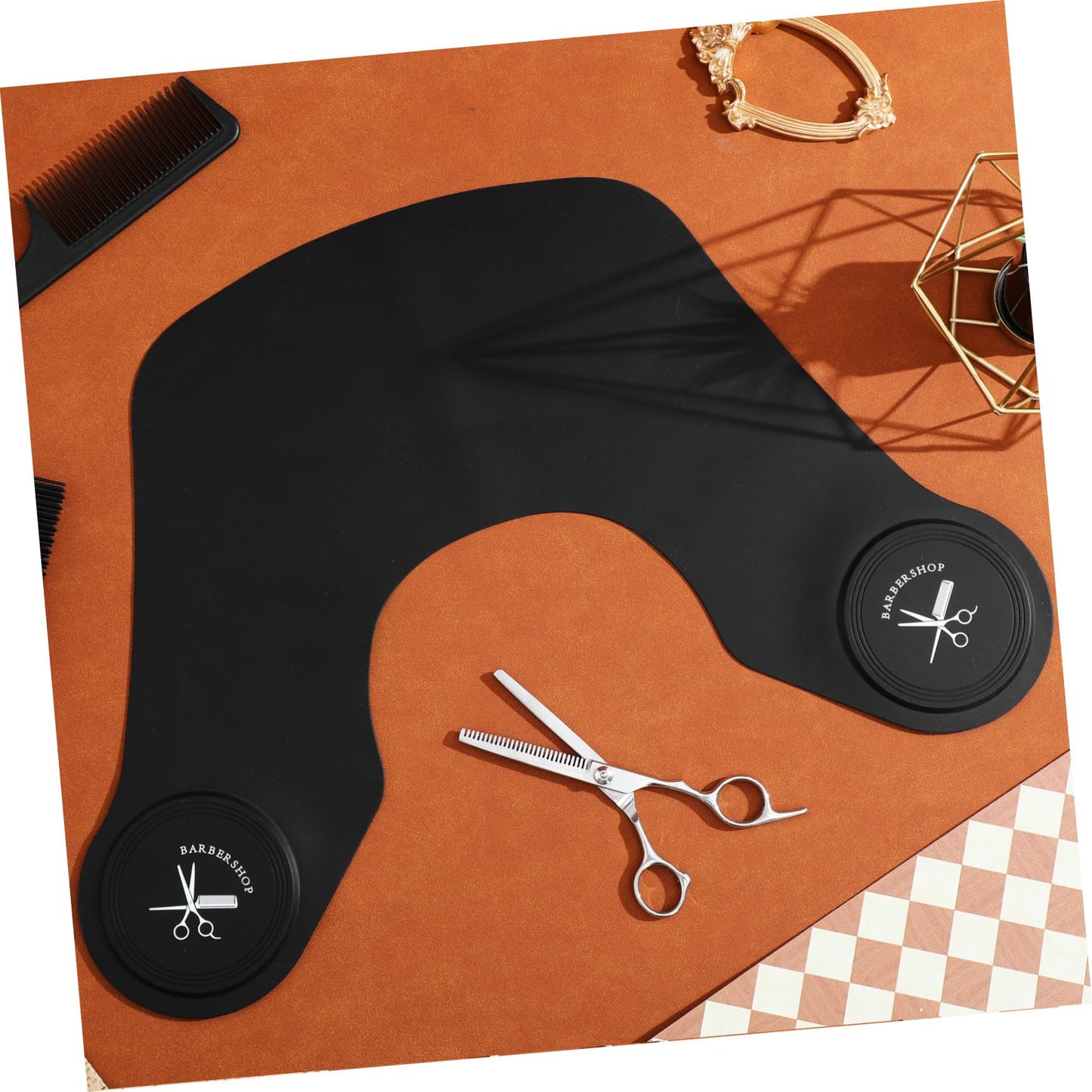 Sewroro Silicone Cutting Collar Hair Stylist Neck Protector, Black Hair Cutting Cape for Dressing, Hair Dyeing, Self Haircut, Shoulder