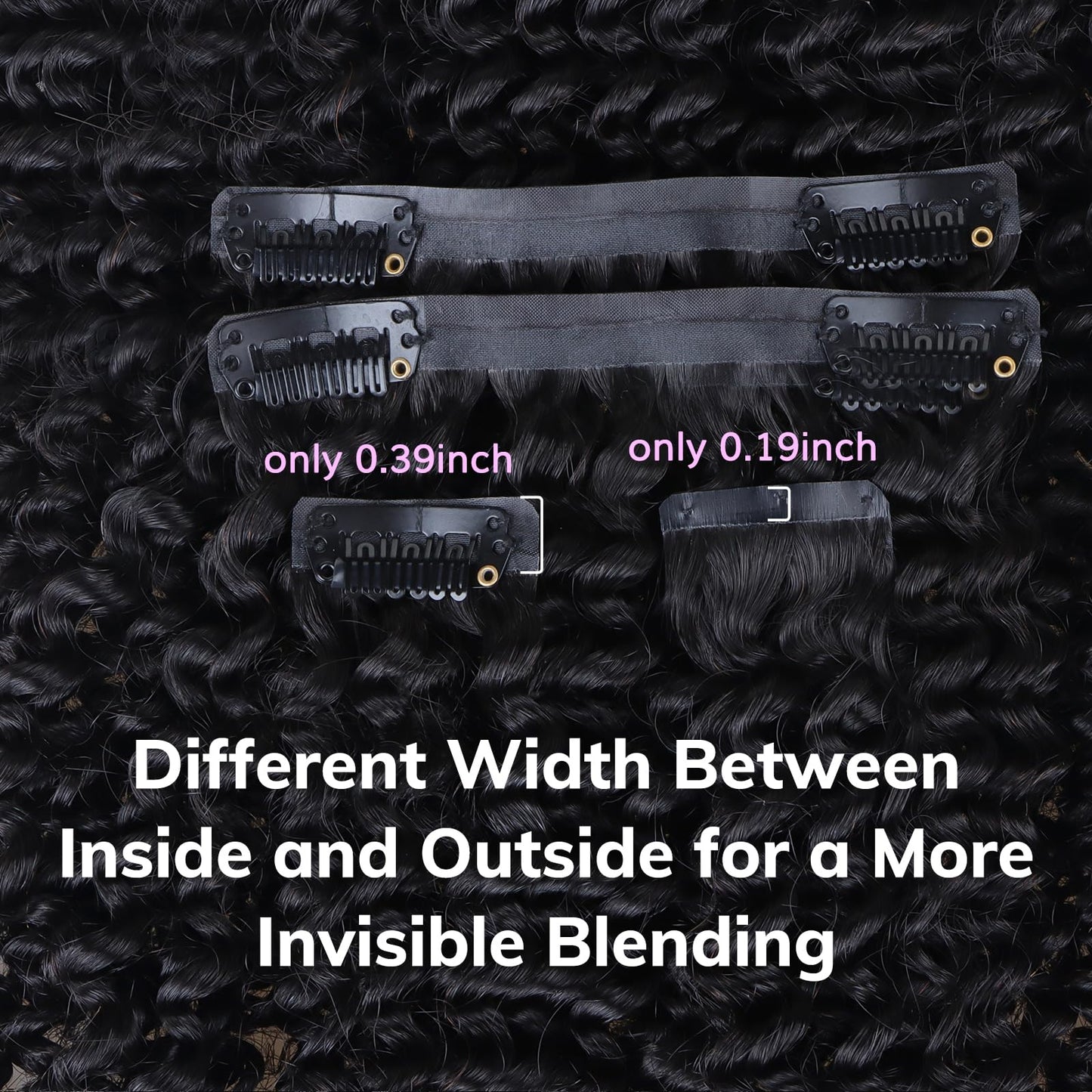 IDN BEAUTY Seamless Clip In Hair Extensions Human Hair, 3c 4a 4c Afro Kinky Curly 14 Inch 110g 7pcs Natural Black Seamless Curly Clip Ins Remy Hair Seamless Clip Ins For Black Women PU Invisible Edge