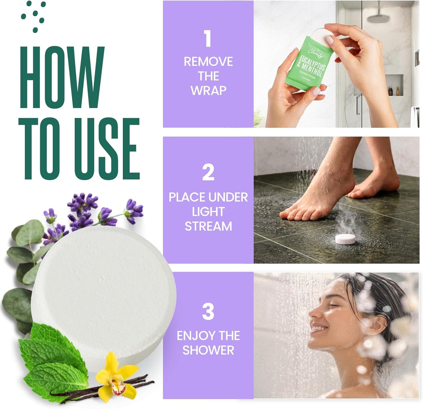 Cleverfy Shower Steamers - Aromatherapy Tablets for Relaxation | Gift Set for Women, Mom, Wife, & Friends - 6 Pack