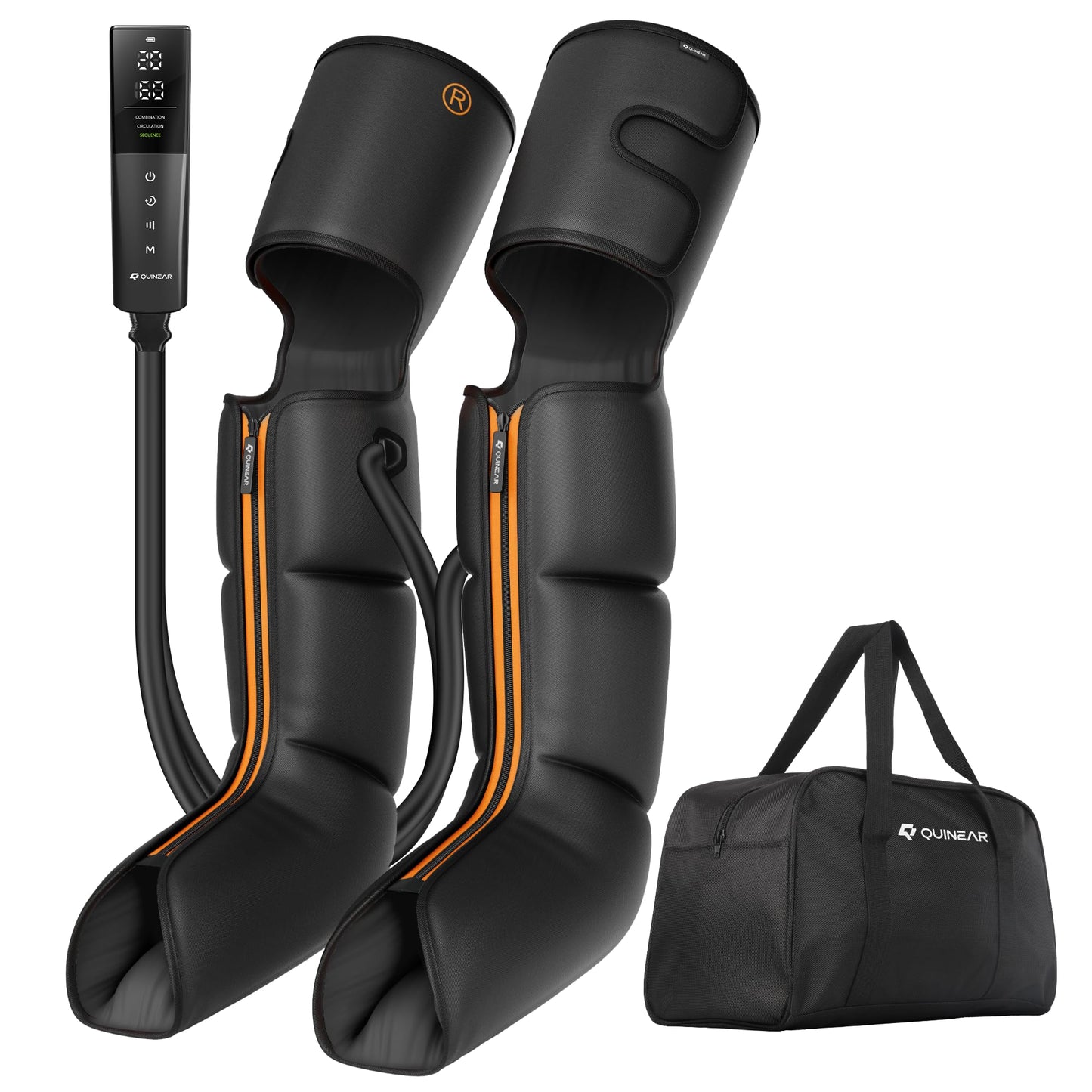 QUINEAR Advanced Full Leg Air Compression Massage, Leg and Foot Massager with Remote, Foot Calf & Thigh Massager for Swollen Legs