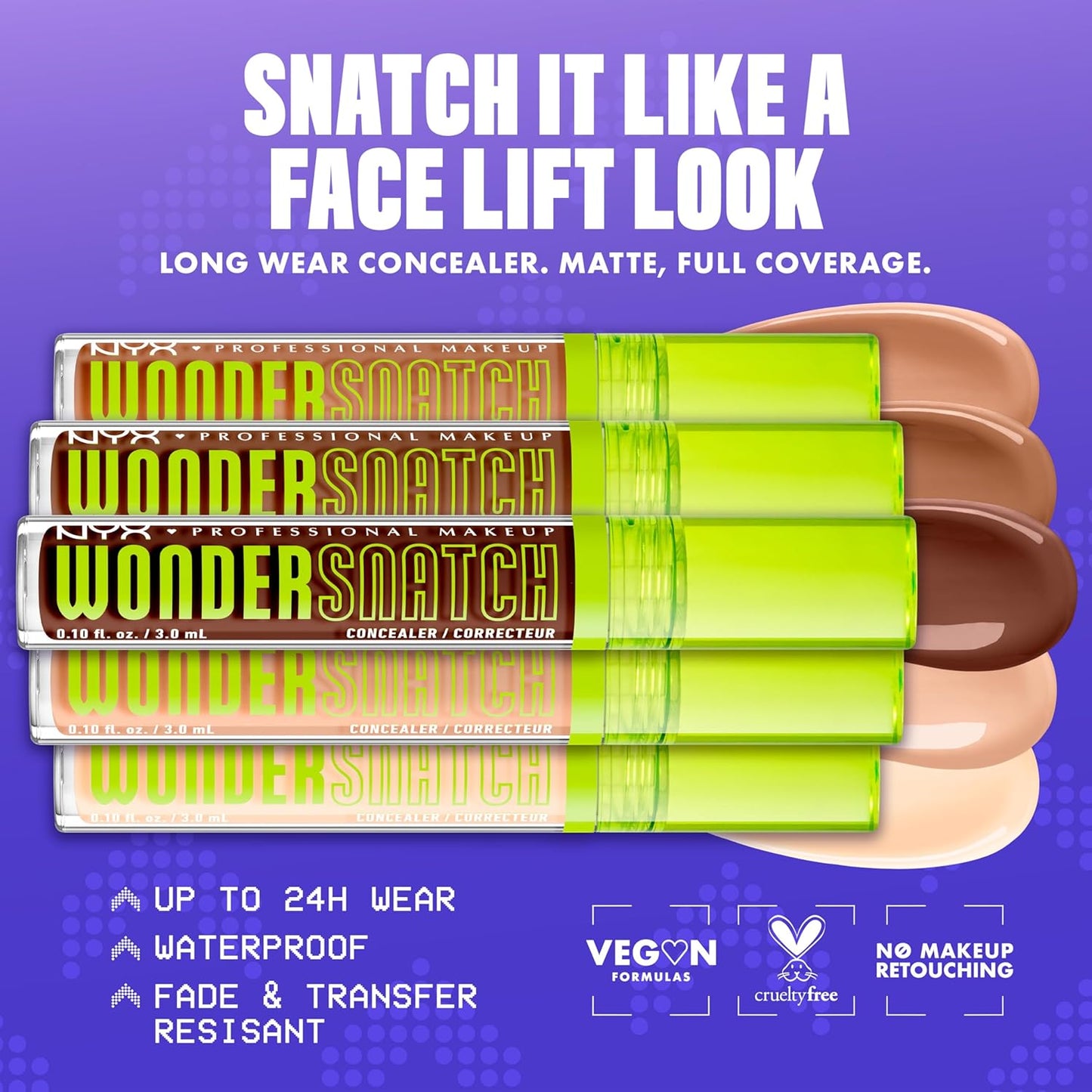 NYX Wonder Snatch Concealer - Brightening, Lifting Full Coverage Makeup | Vegan & Cruelty-Free - Mocha