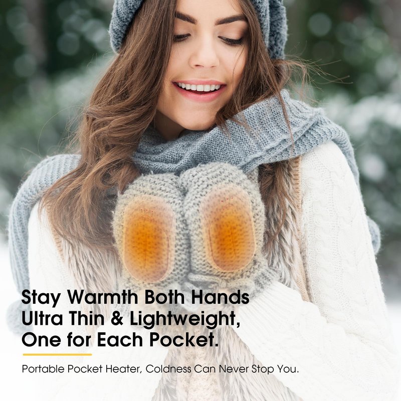 AI Hand Warmers Rechargeable 2 Pack, 20Hrs Long Safe Heat, AI Smart Chips Electric Hand Warmers, Portable Pocket Heater, Gifts for Christmas, Outdoor, Golf, Hunting, Camping Accessories-Pink