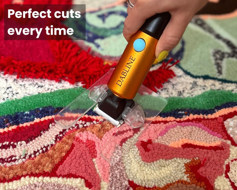 DABLINE Cordless Carpet Trimmer with Shearing Guide, Lightweight Carpet Shaver Comes with 2 Blades, 400W High Power Carpet Shears for Tufting Rugs