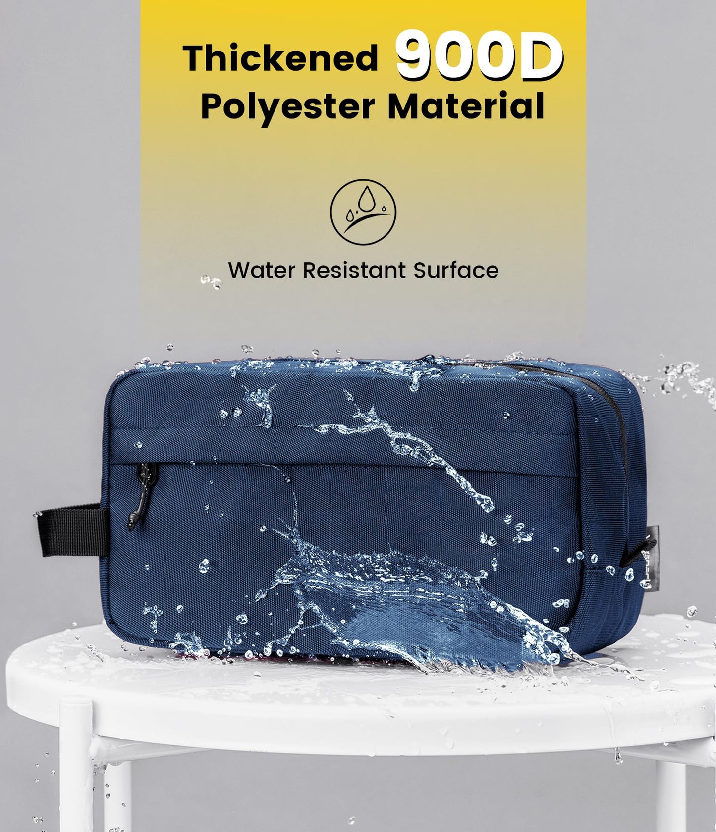 Vorspack Travel Toiletry Bag for Men - Hanging Toiletries Bag Water Resistant Travel Bag for Toiletries Accessories - Navy Blue