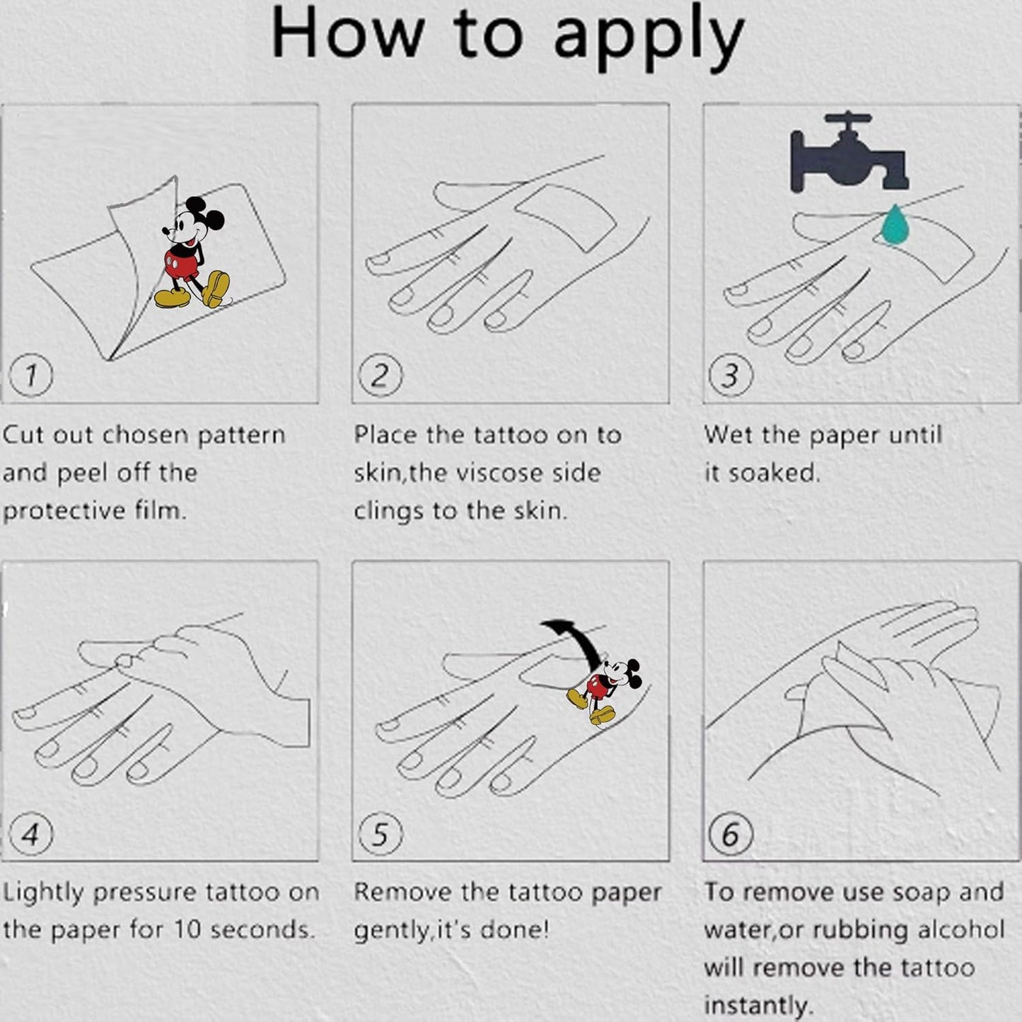 Mickey Mouse Temporary Tattoos - 20 Pcs Cartoon Stickers for Teens | Birthday Party Favors & Decorations