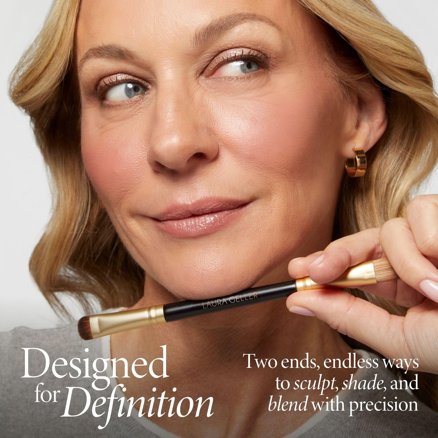 LAURA GELLER NEW YORK Cosmetic Professional Makeup Brushes - Cruelty-Free - 14 Dual-Ended Eyeshadow Brush