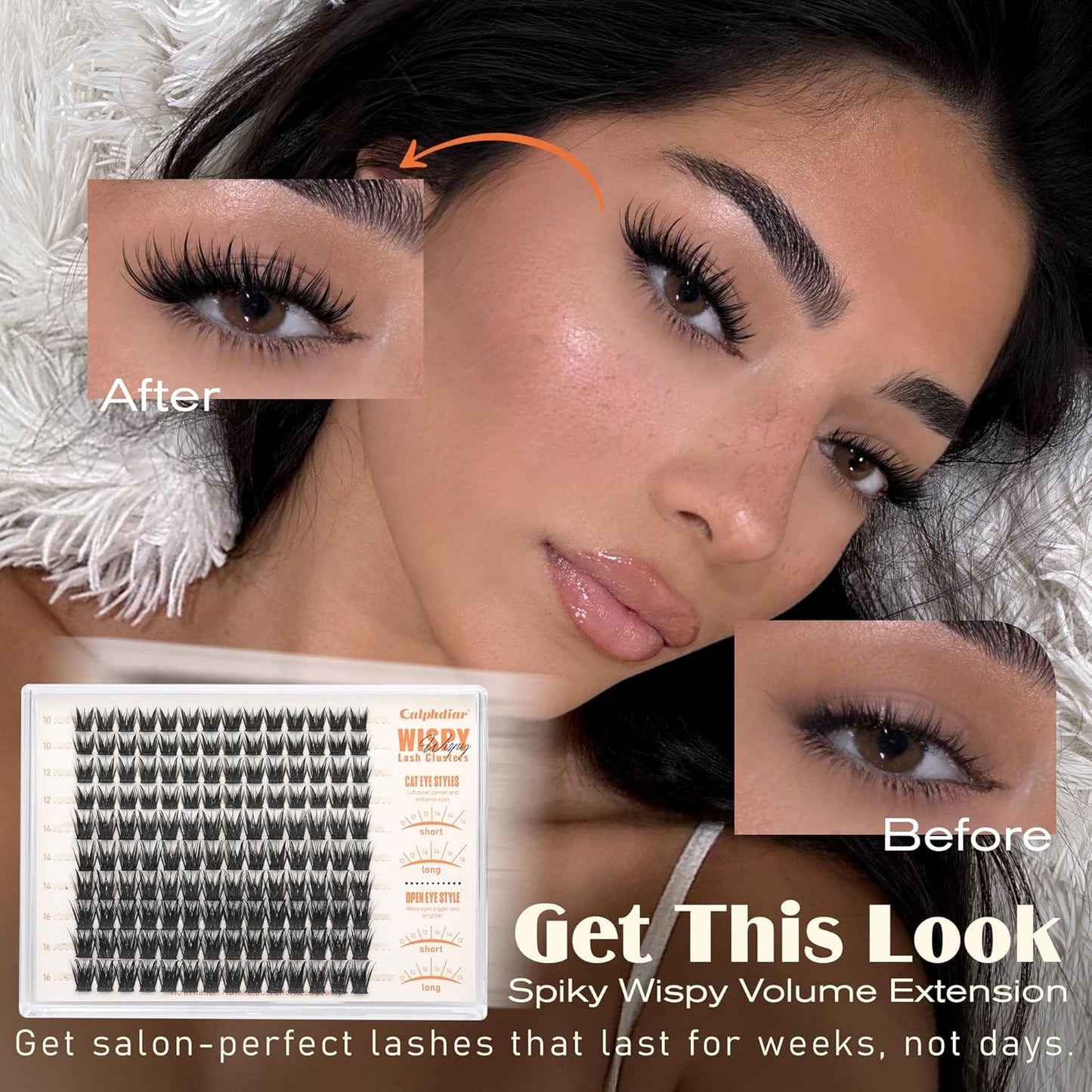 Wispy Eyelash Clusters - Bunny Spiky D Curl Extensions | Natural Soft Individual Lashes 10-16mm