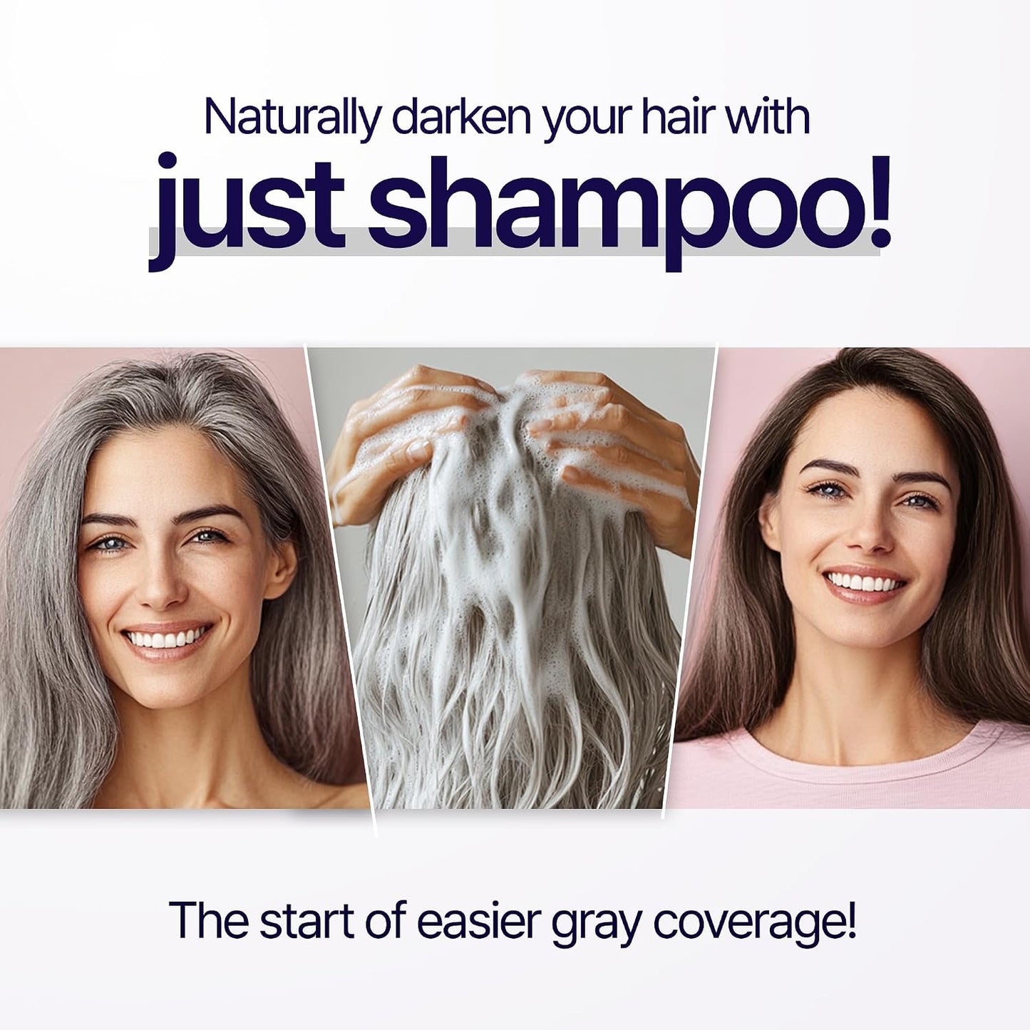 Lactobio Hair Dye Shampoo - Gradual Gray Reduction with Probiotics | Gentle Korean Formula for Daily Use (6.76 fl oz) | Black