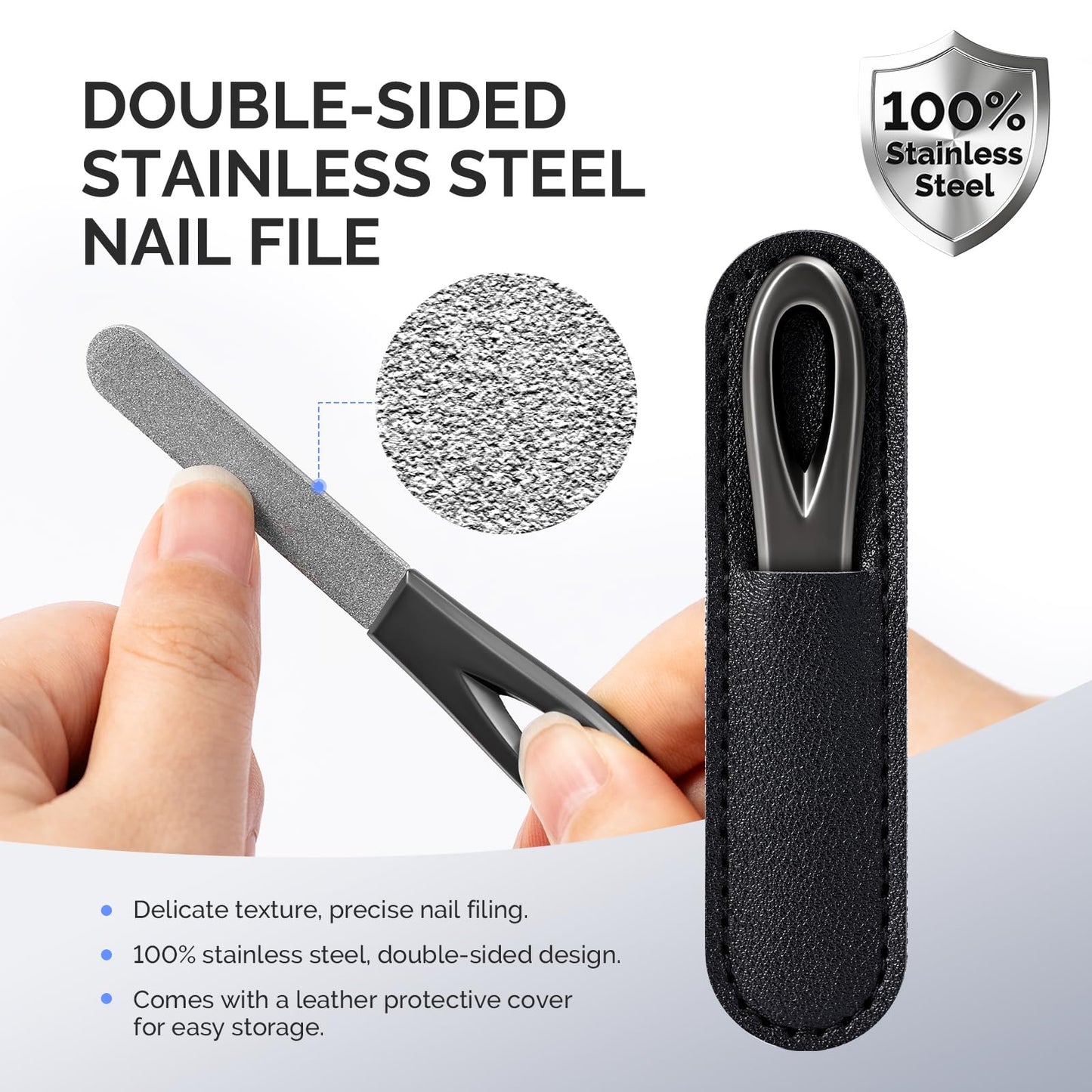MelodySusie Wide Jaw Opening Nail Clippers, Toenail Clippers for Seniors Thick Nails, Angled Head Large Nail Clippers for Men Women with Nail File, Fingernail Cutter with Catcher Long Handle, Black