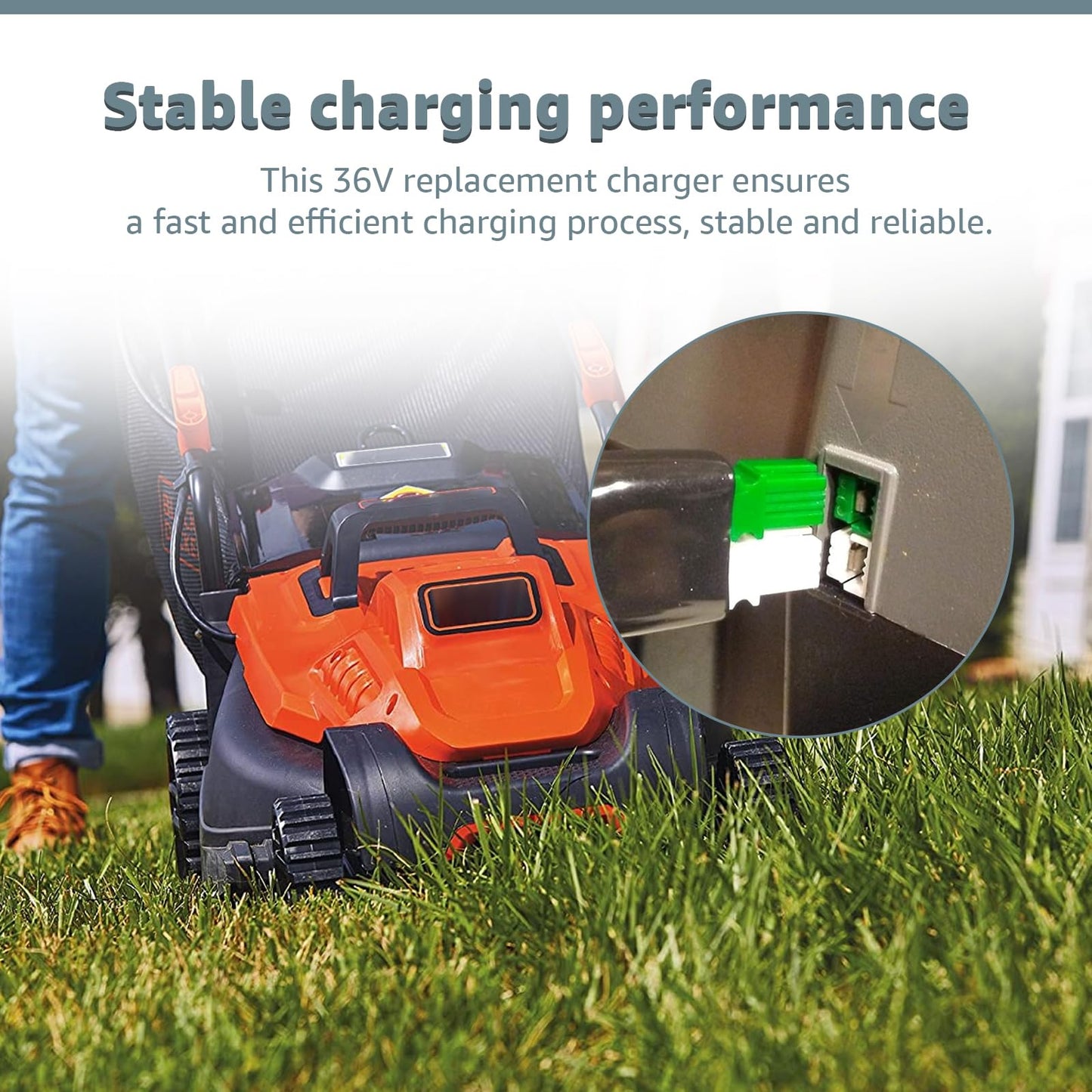 Norward Charger Compatible with Black Decker for Model ETPCA-P360080U 90547460 90604959 Lawnmower Models SPCM1936 CM1836 CM1936 RB3612 RB3610