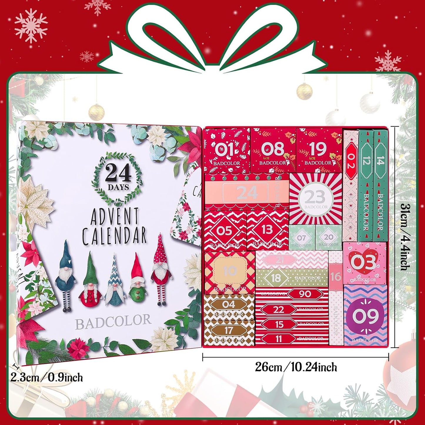 Makeup Advent Calendar 2025 - 24 Days Christmas Countdown Gift Set | Holiday Cosmetic Kit for Women & Teens