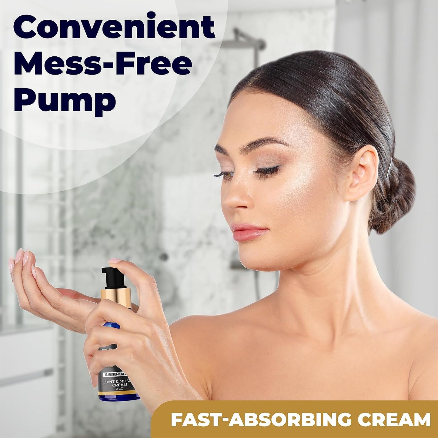 DMSO Cream 99.995% Pure - Advanced 40-in-1 Formula with 13 Essential Oils & Aloe Vera | 2 oz Glass Pump Bottle