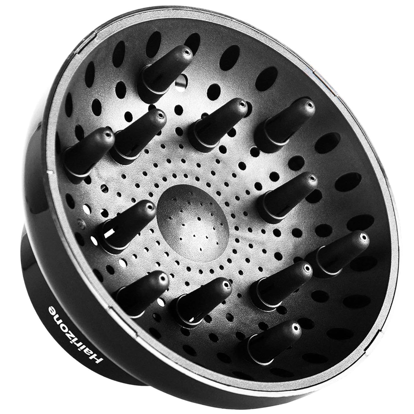 Universal Hair Diffuser for Blow Dryers - Fits 1.7 to 2.6 Inch Nozzles | Ideal for Curly & Wavy Hair, Shiny Black