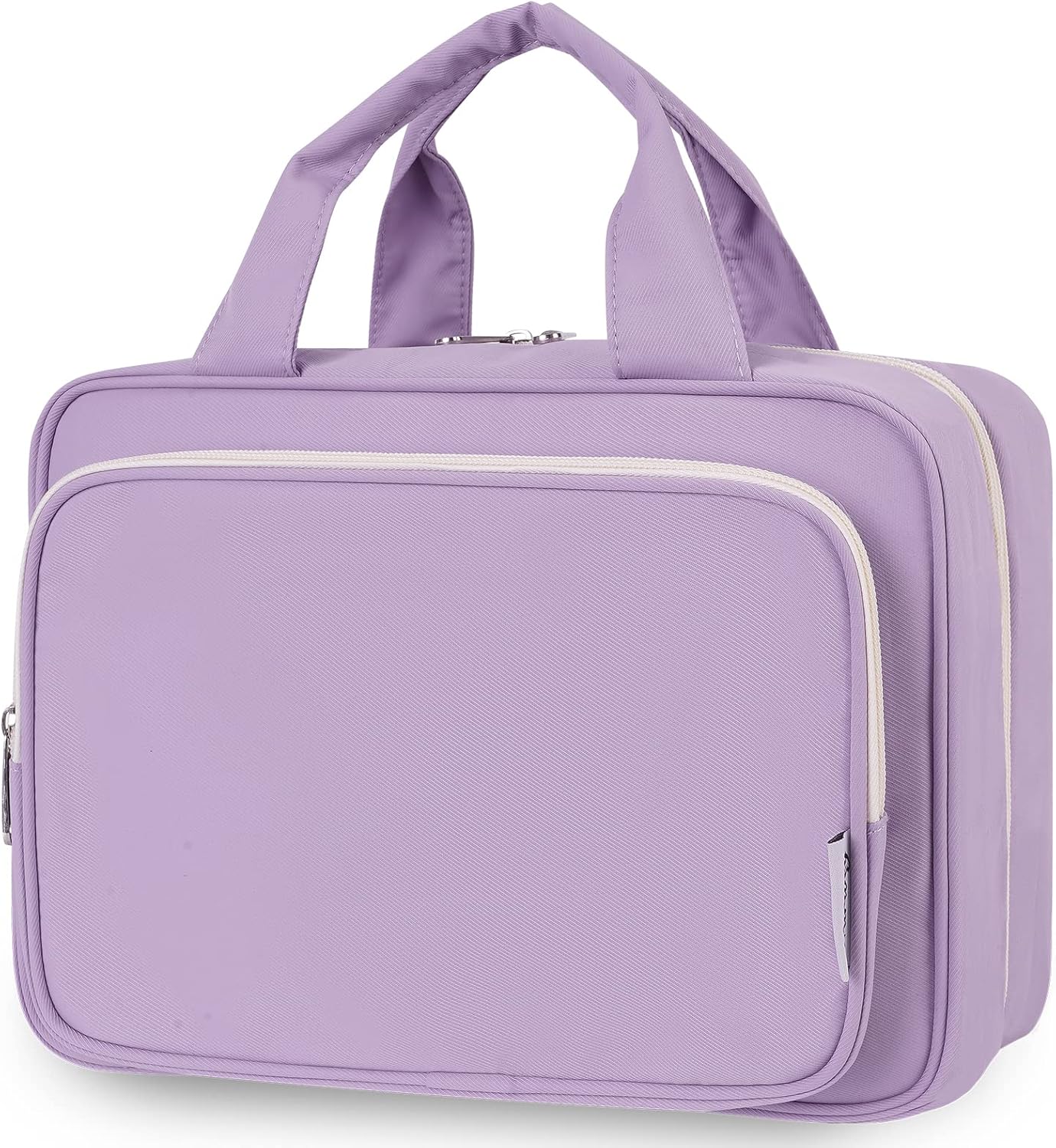 Striped Hanging Toiletry Bag for Women - Travel Makeup Organizer | Medium Dusty Pink Stripe