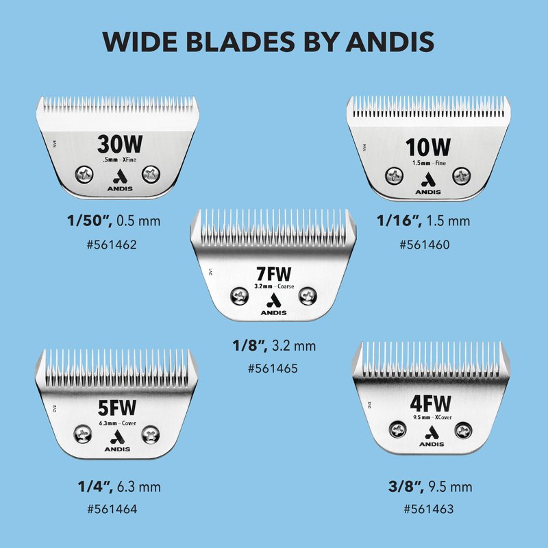 Andis 561460 ceramicEDGE Detachable Wide Blade #10W – Carbon Steel Pet Clipper Blade, Fine Tooth, Professional Grooming Performance