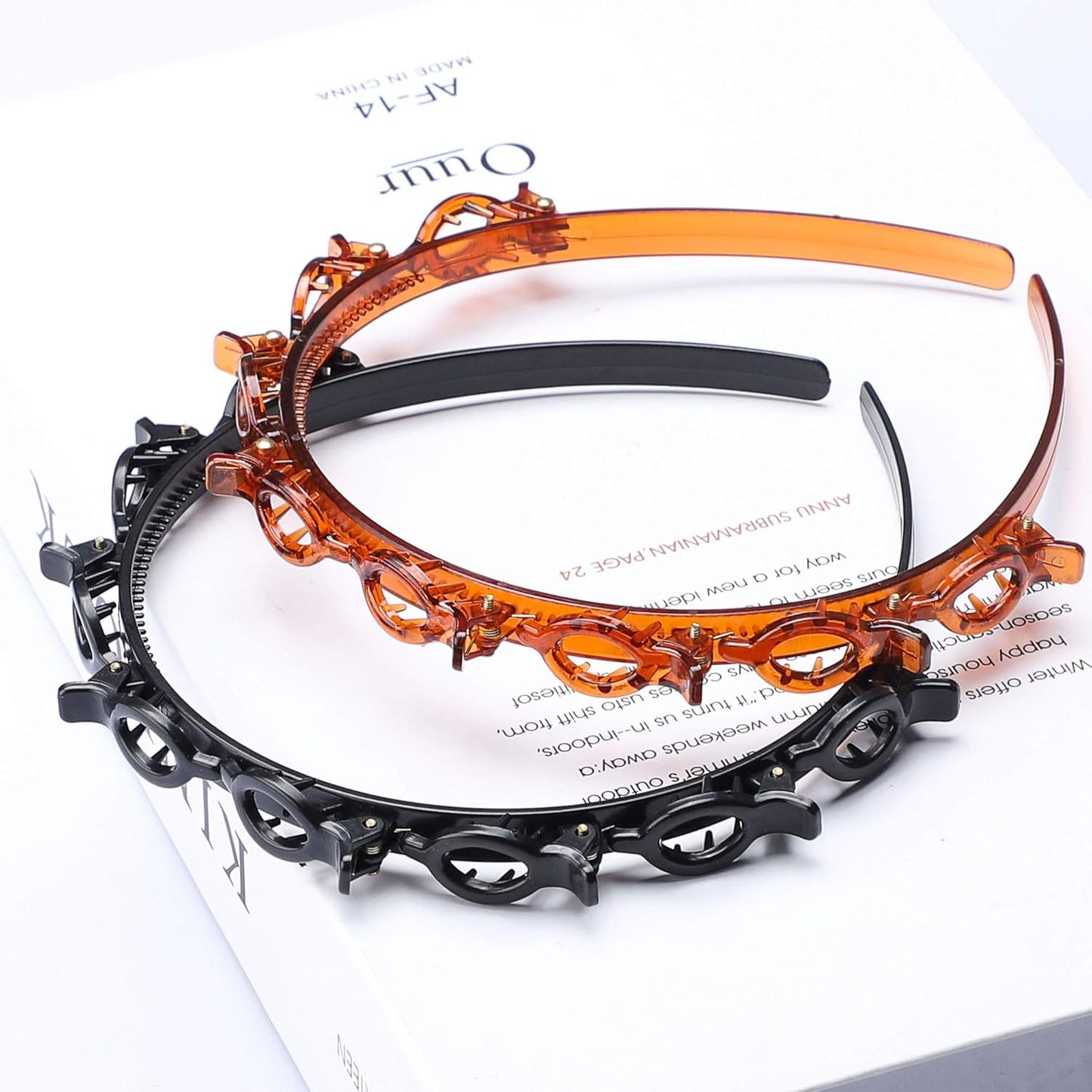 Bangs Hairpin Headband Set - Professional Weave Clip for Women | 2 Pcs Black & Brown Hair Accessories