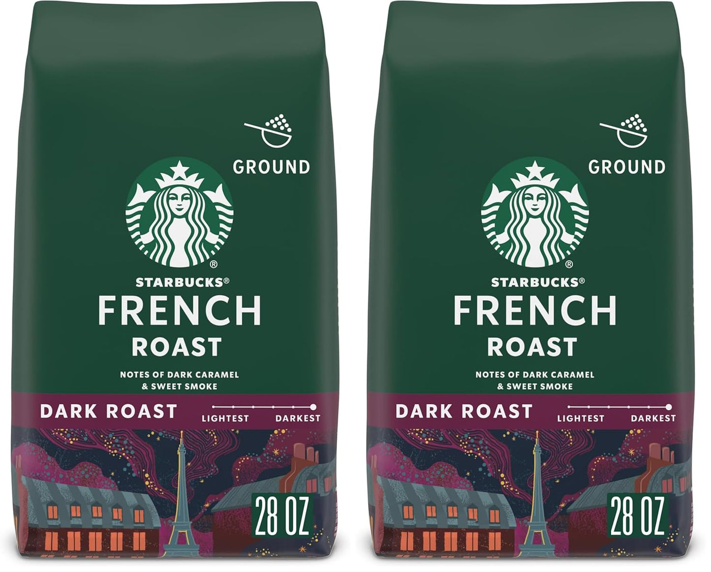 Starbucks Ground Coffee - Dark Roast Italian Blend | 100% Arabica, 18 oz Bag