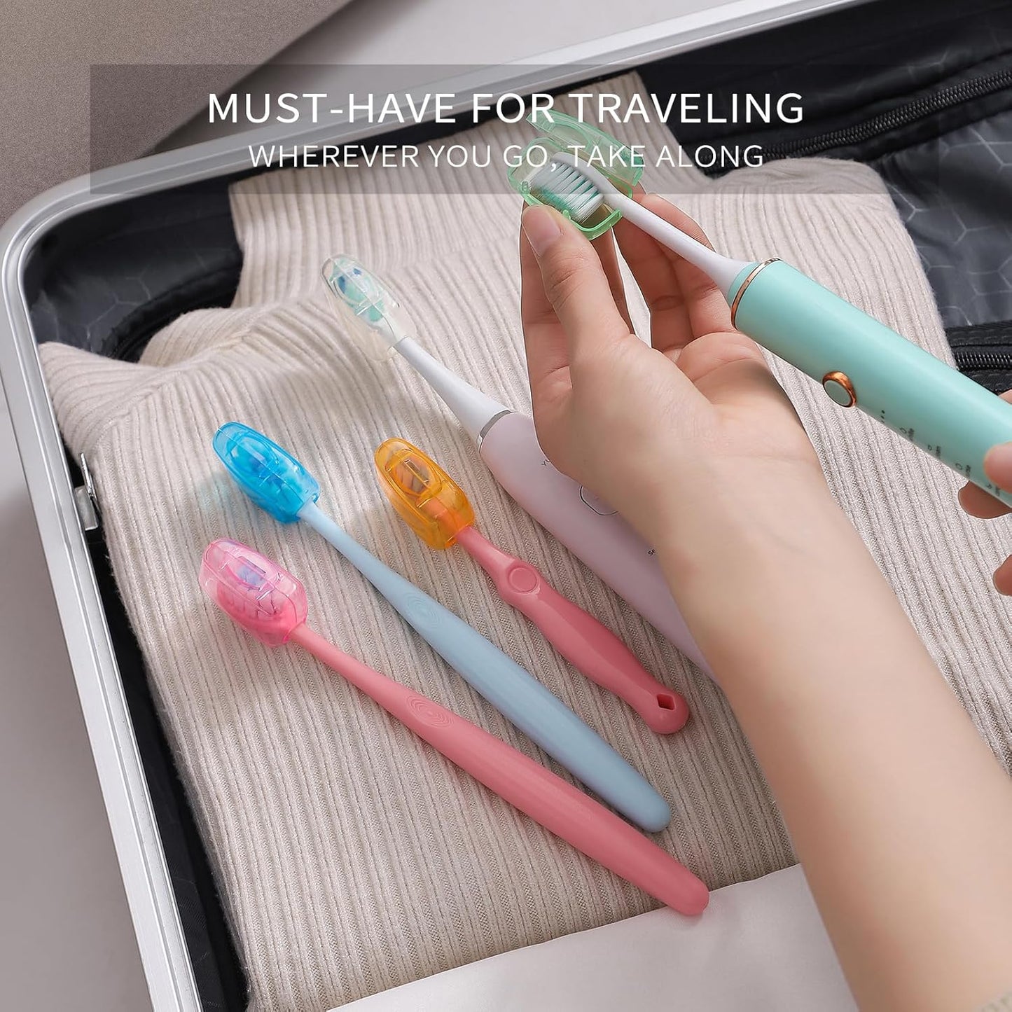 Toothbrush Covers - 100 Pack Universal Fit for Electric & Manual Brushes | Reusable Travel & Home Protectors - Multicolor