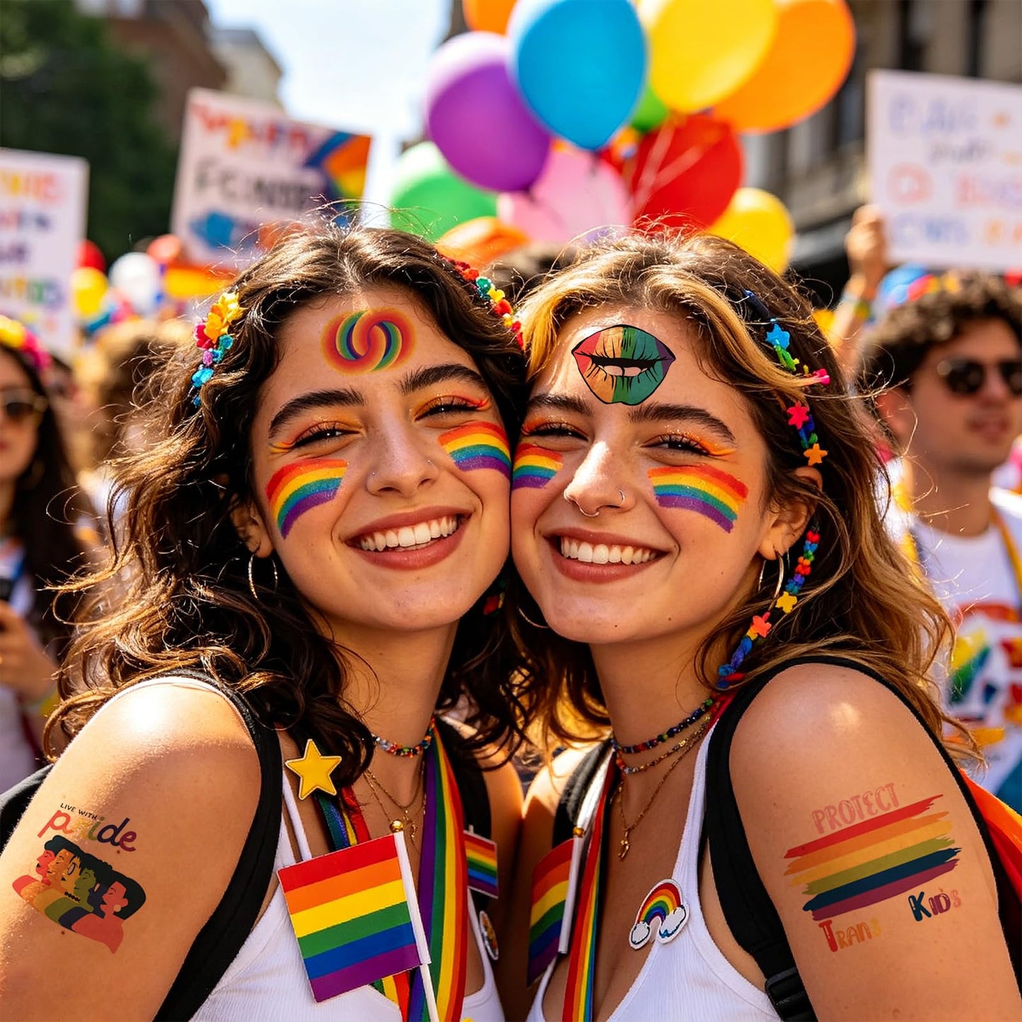 20 Sheets 2026 Pride Temporary Tattoos,170+ PCS LGBT Rainbow Gay Pride tattoos Stickers for Women, Men, Adults, Rave Party Accessories, Equality Celebrations