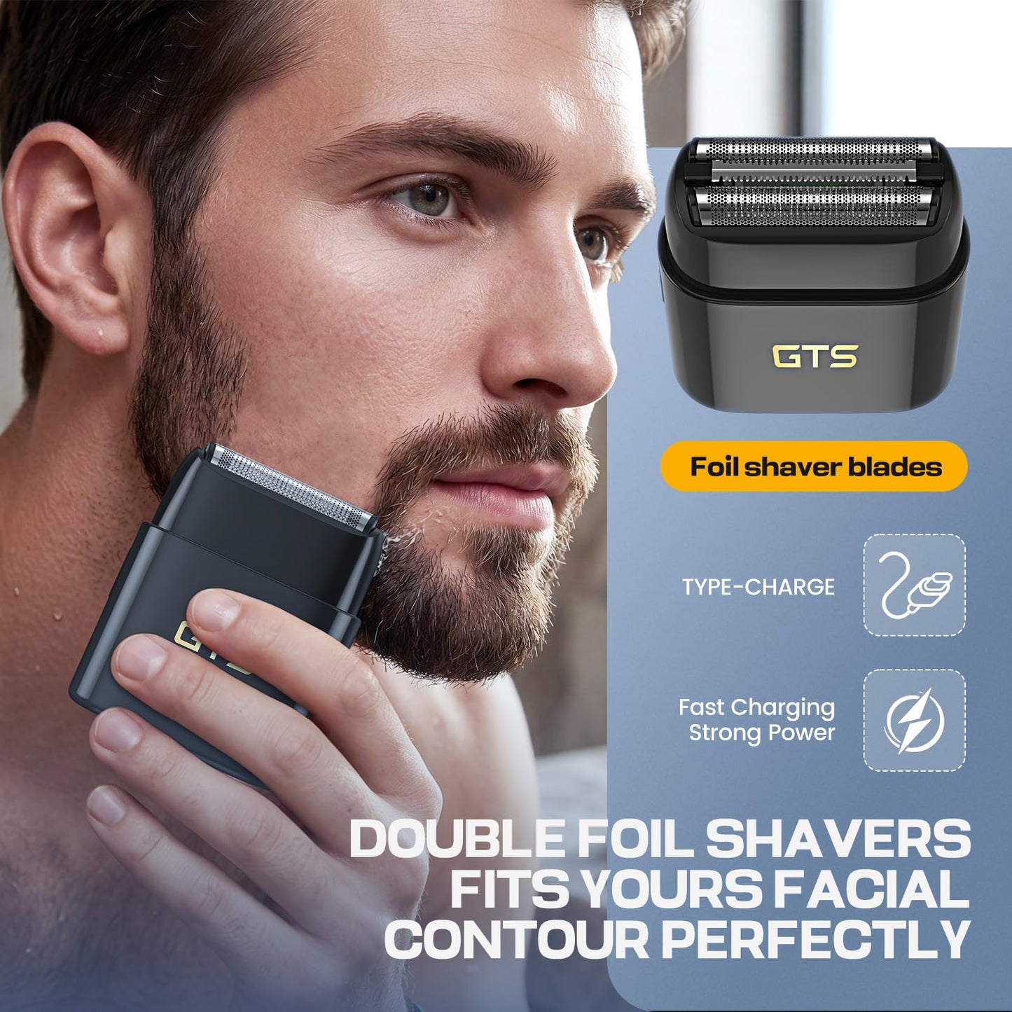 GTS PRO Hair Clippers for Men Professional Cordless Haircut Kit with Beard Trimmer Set, with IPX7 Electric Shavers, LED Display Rechargeable Barber Clippers for Home Use Gifts Black