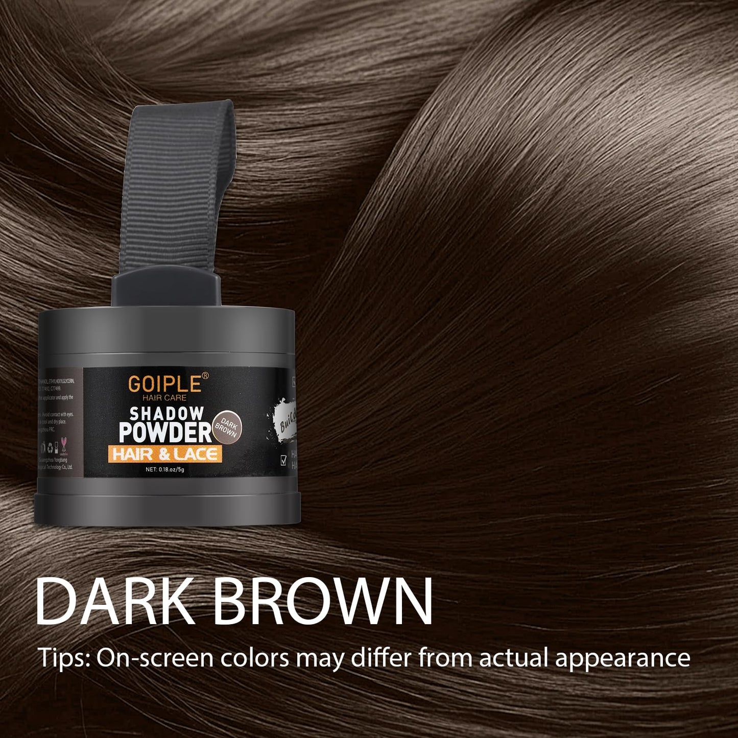 Root Cover Up Powder Hairline Powder for Women Root Touch Up Hair Color for Bald Spots, Eyebrows, Beard Line, Hair Loss Thinning Hair Shadow Cover Up 2 Pack (Dark Brown)