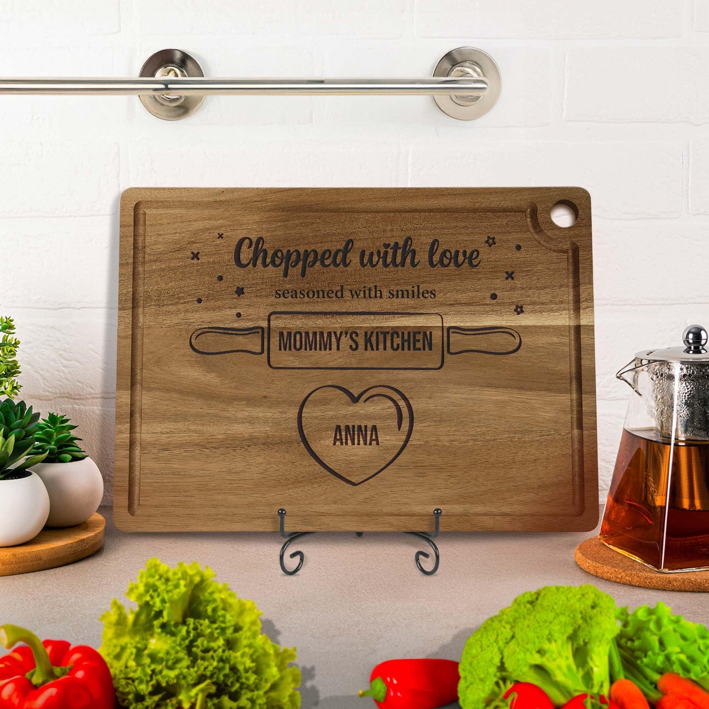 Personalized Cutting Board Gift for Mom, Grandma, Grandmother, Birthday Gift, Custom Name Engraved Mother's Day Home Decor - Crafted With Love Engraved in USA by My Sign Center