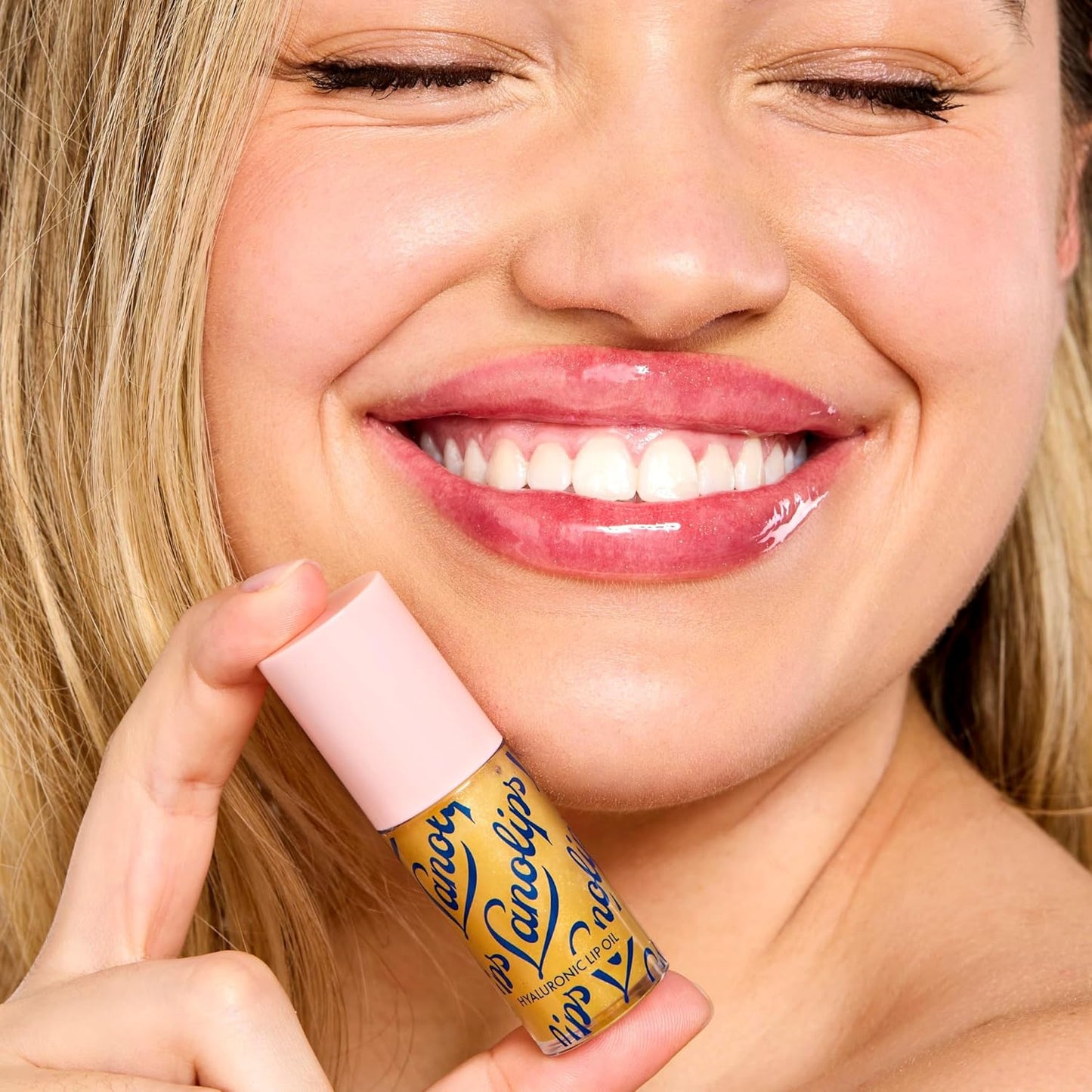 Lanolips Hydrating Lip Oil - Plumping Gloss with Lanolin & Hyaluronic Acid - Honey | Non-Sticky, Glossy Finish (0.2 Fl oz)